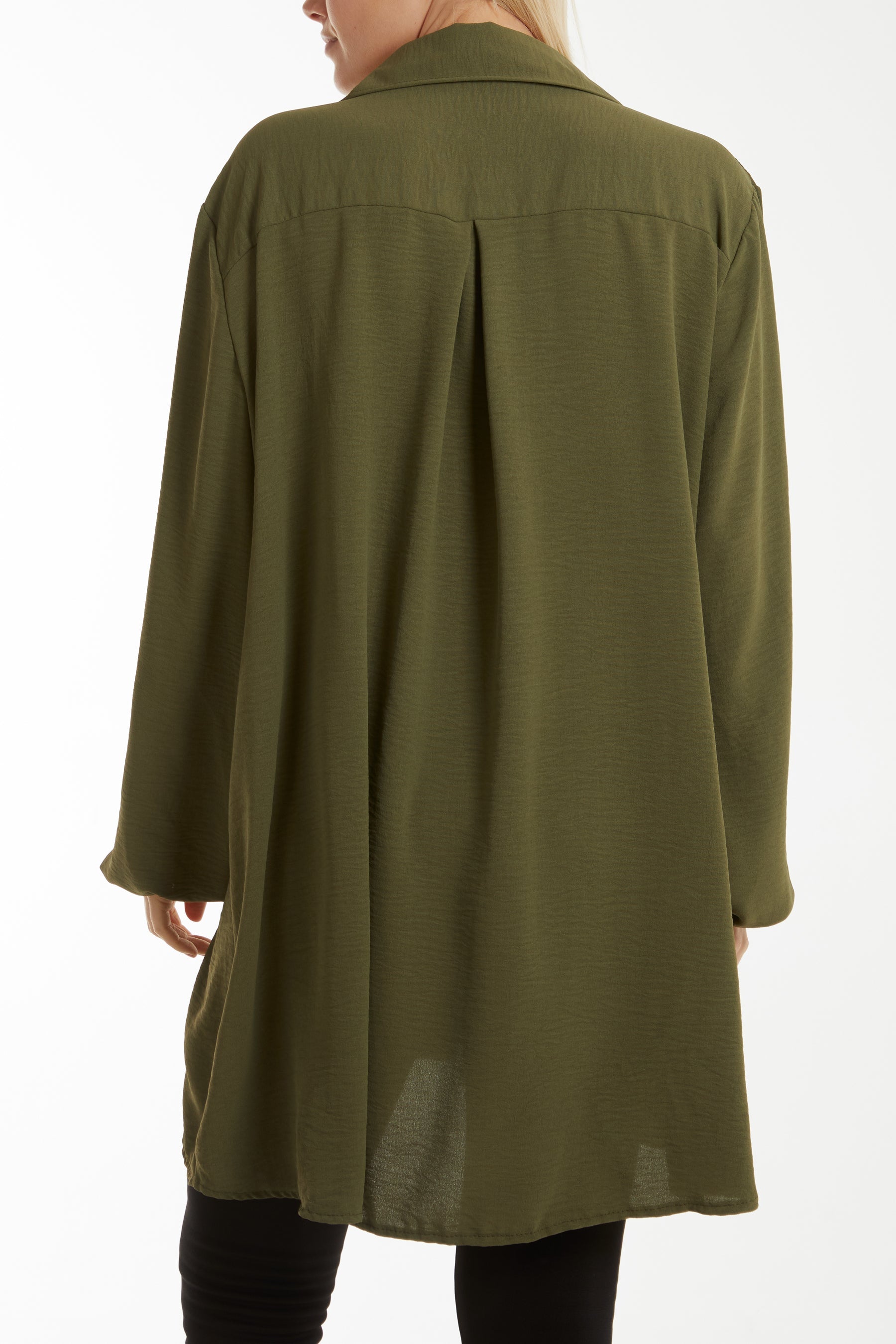 Front Flaps Long Sleeve Oversized Shirt Shirts WearAll