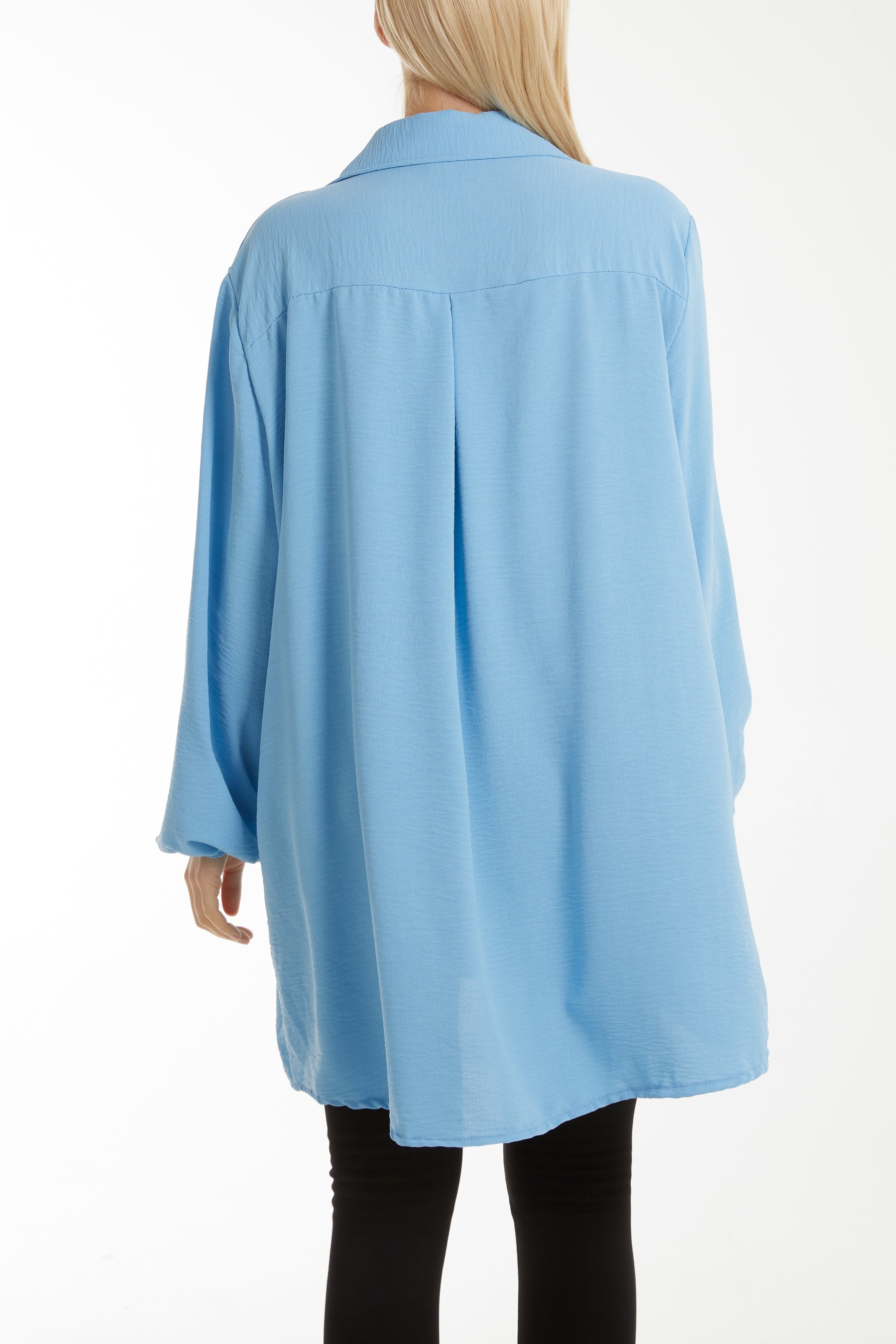 Front Flaps Long Sleeve Oversized Shirt Shirts WearAll