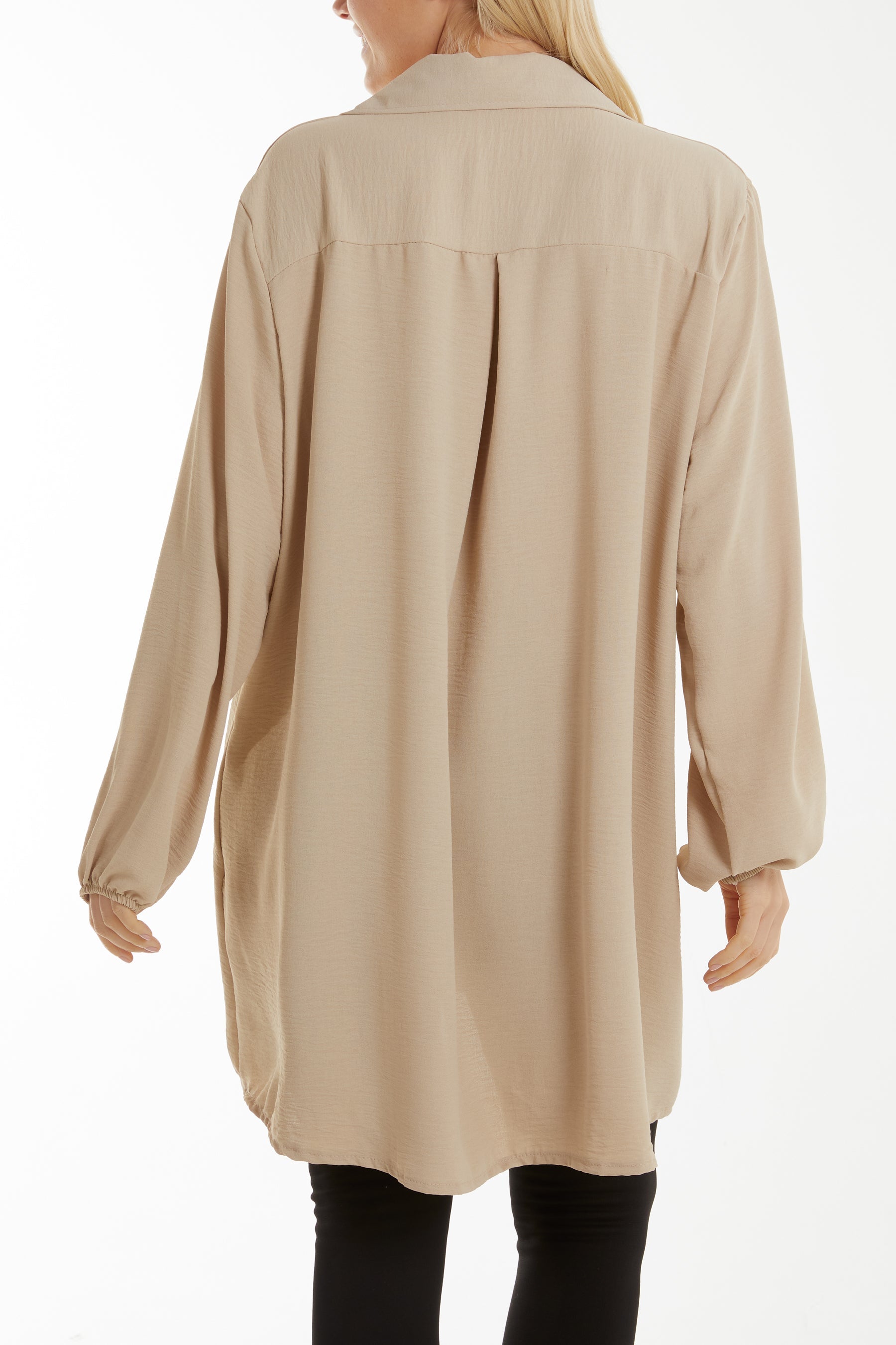 Front Flaps Long Sleeve Oversized Shirt Shirts WearAll