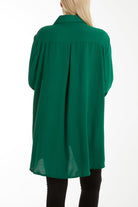 Front Flaps Long Sleeve Oversized Shirt Shirts WearAll