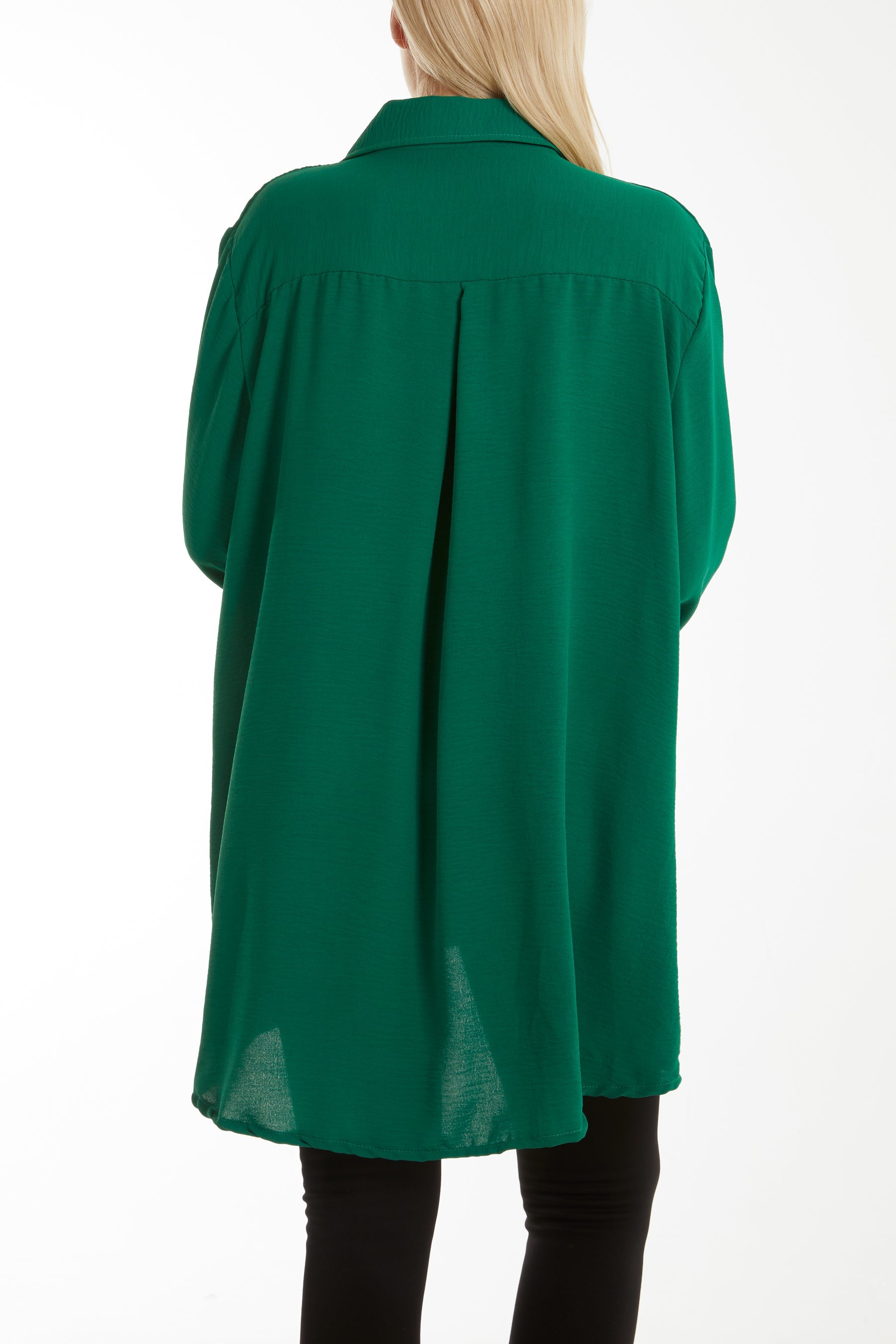 Front Flaps Long Sleeve Oversized Shirt Shirts WearAll