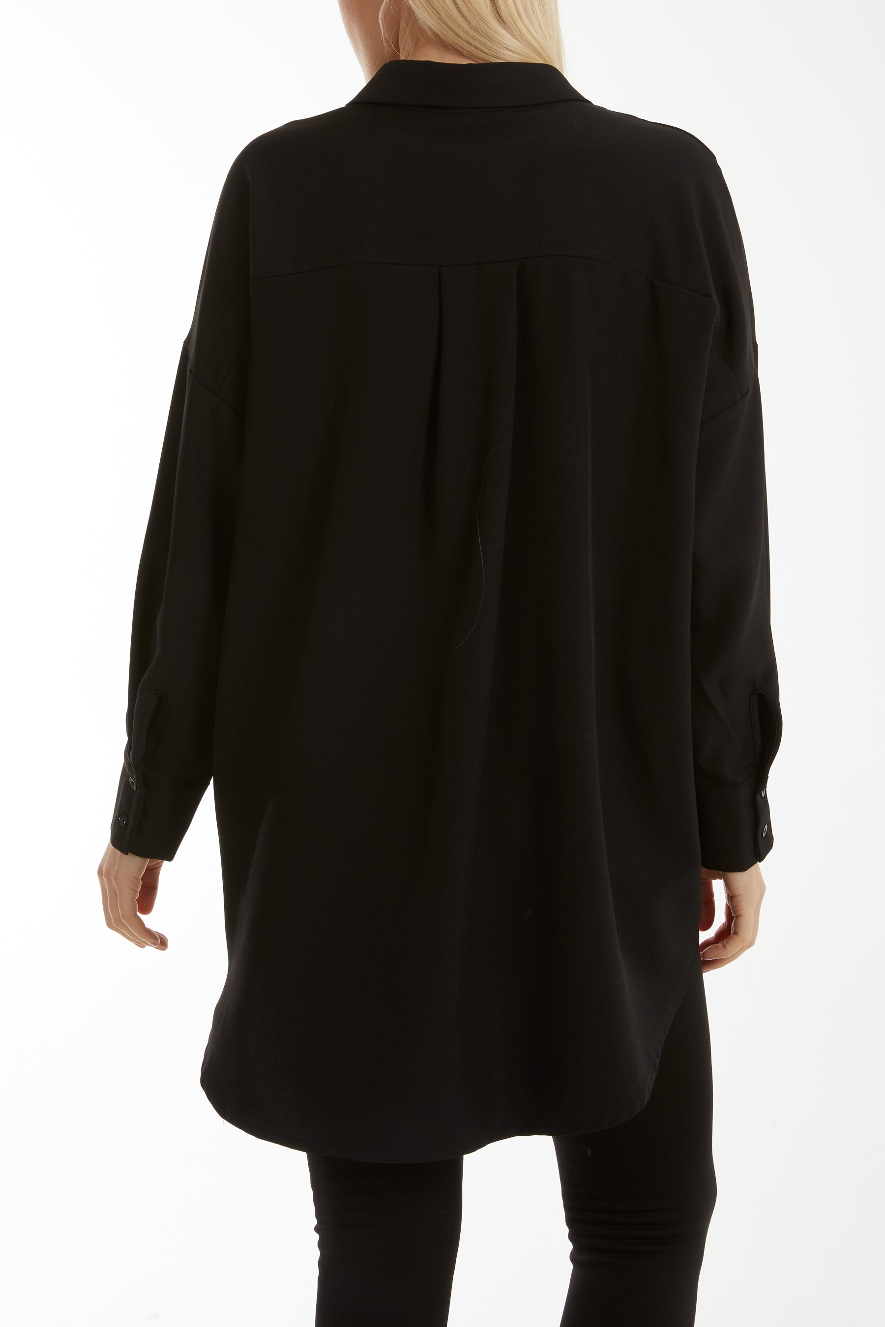 Front Flaps Long Sleeve Oversized Shirt Shirts WearAll