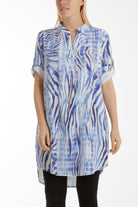 Mixed Animal Print Mini Dress/Shirt Dresses WearAll Denim One Size