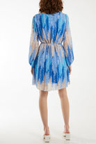 Blurred Zig Zag Belted Mini Dress Dresses WearAll