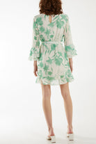 Lily Print Sleeve Detail Mini Dress Dresses WearAll