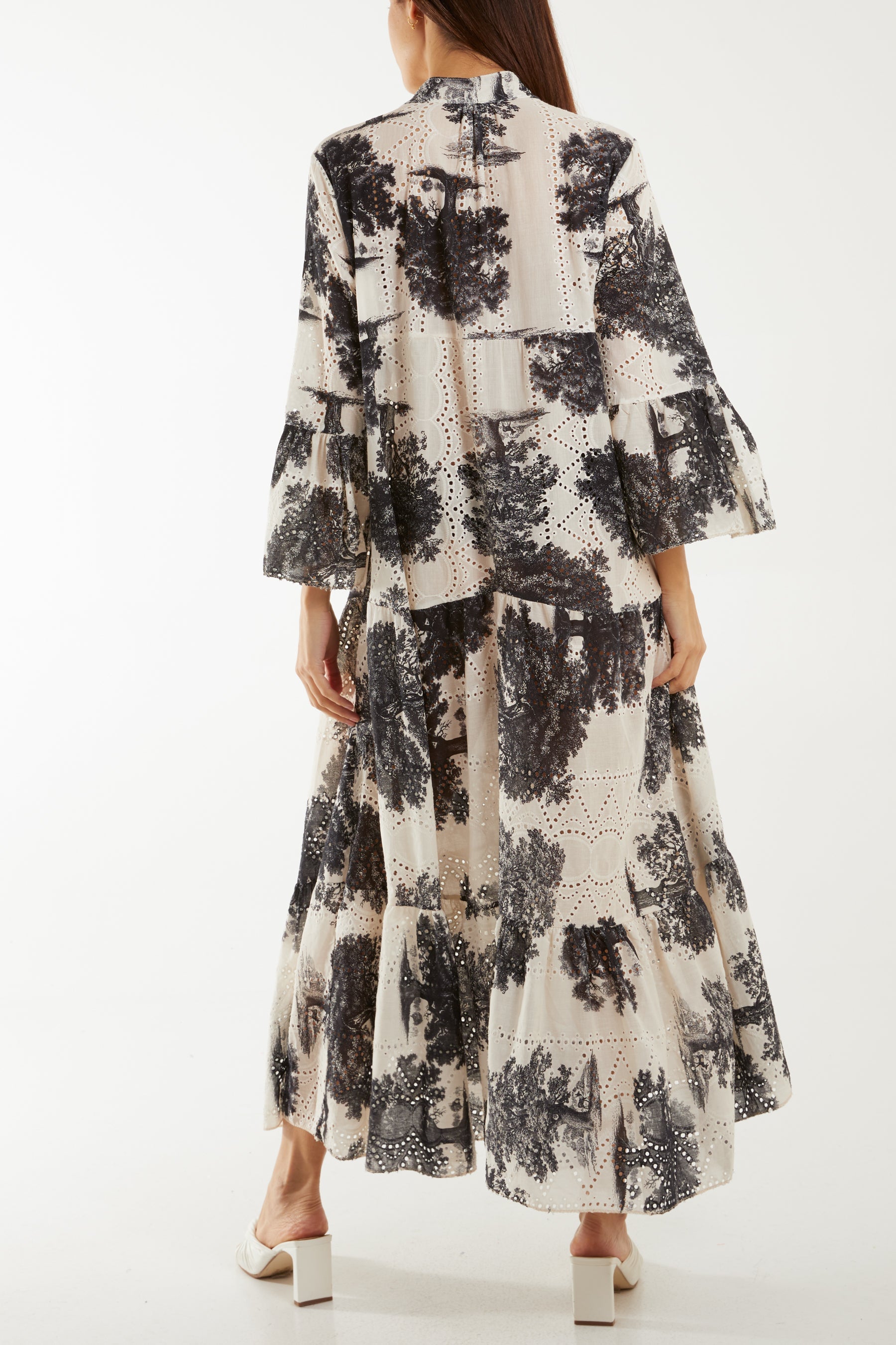 Broderie Anglaise Trees Tiered Maxi Dress Dresses WearAll