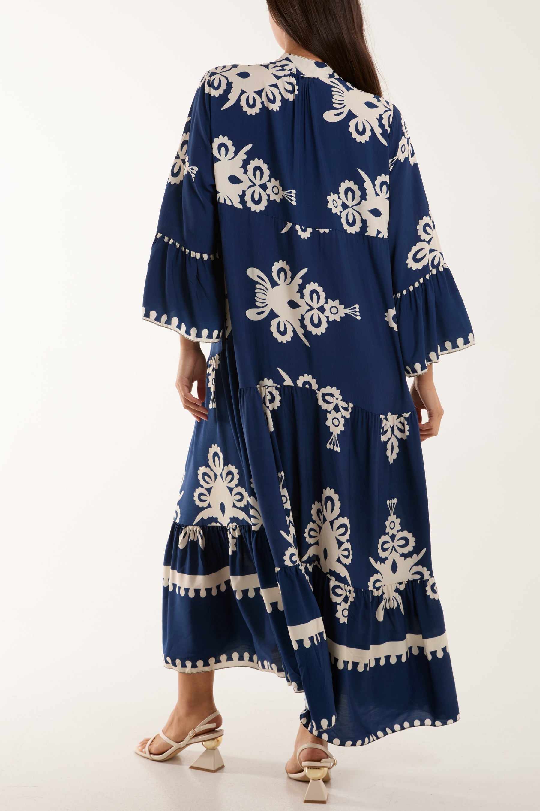 Printed Tiered Maxi Dress Dresses WearAll