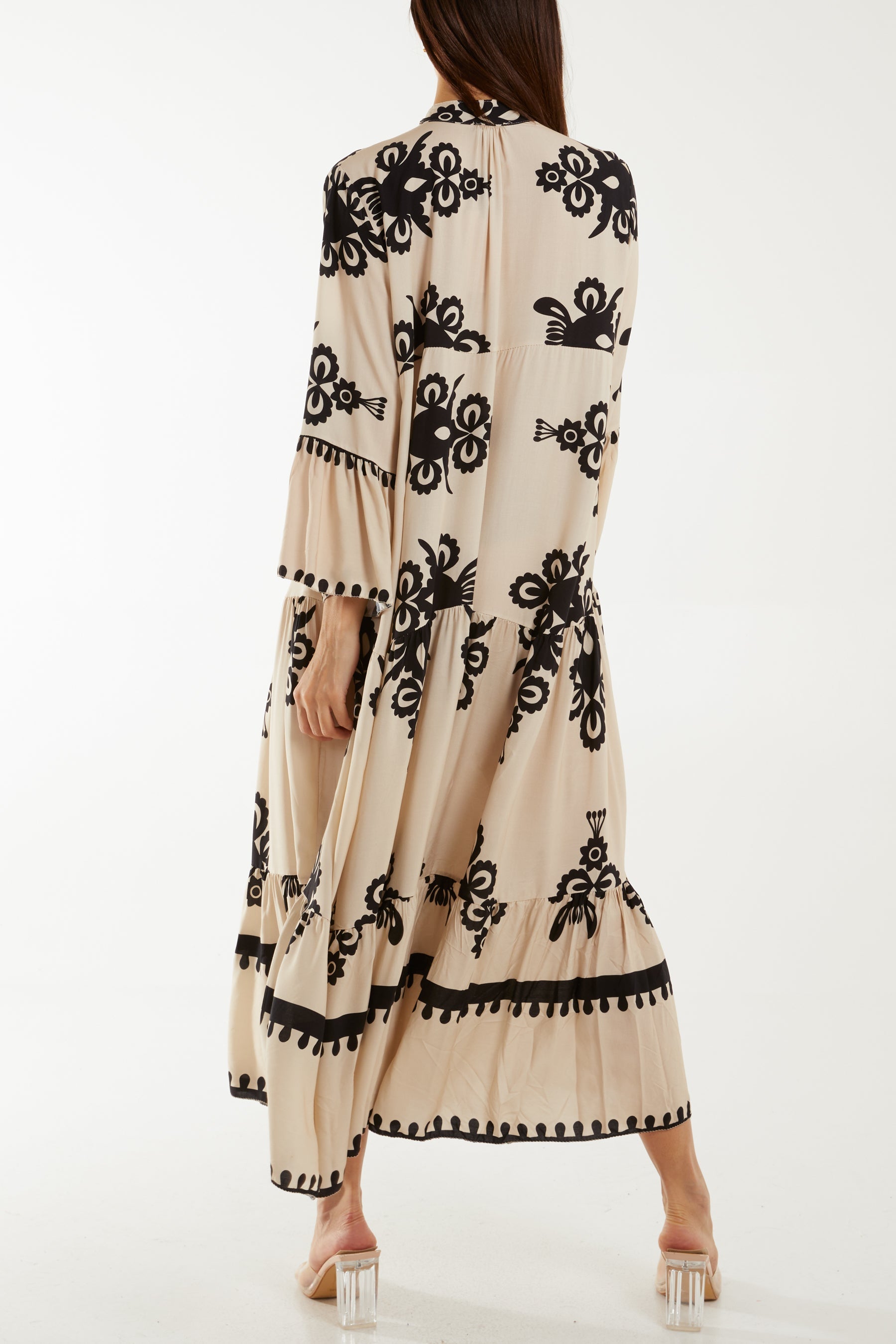 Printed Tiered Maxi Dress Dresses WearAll