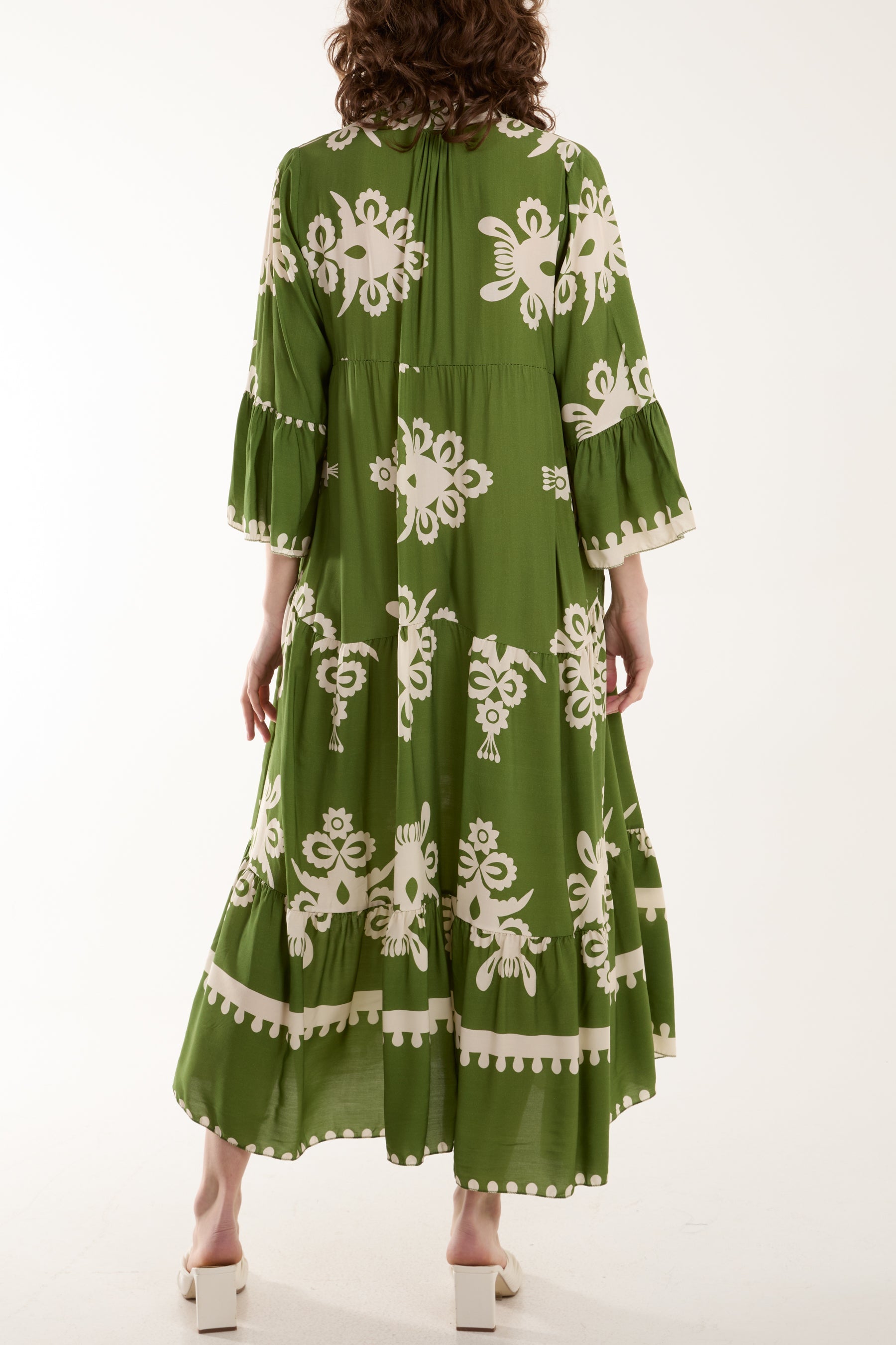 Printed Tiered Maxi Dress Dresses WearAll