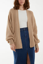 Edge To Edge Knitted Short Cardigan Cardigans WearAll Stone One Size