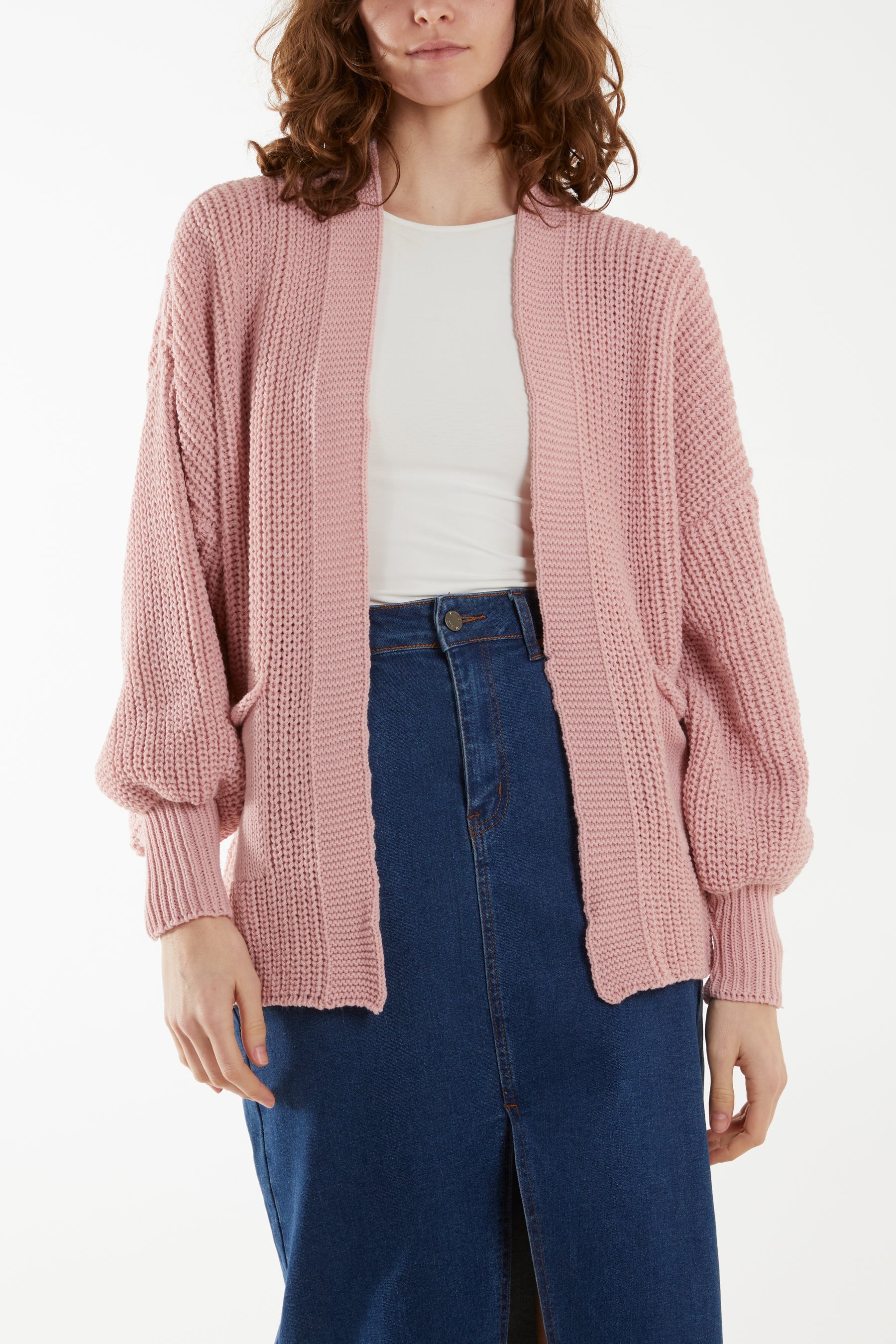 Edge To Edge Knitted Short Cardigan Cardigans WearAll Blush One Size