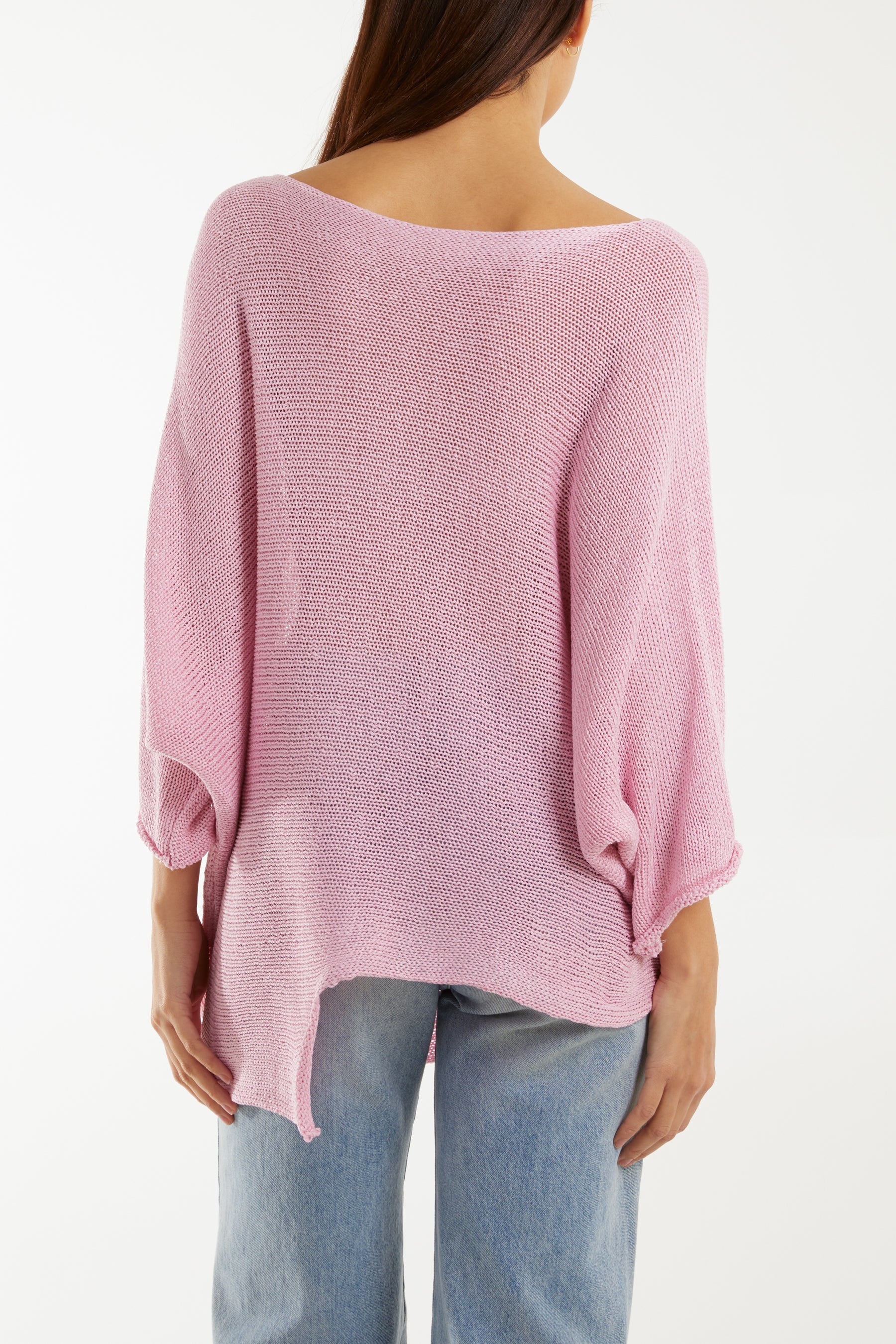 Cotton Crochet Asymmetric Hem Jumper Jumpers WearAll