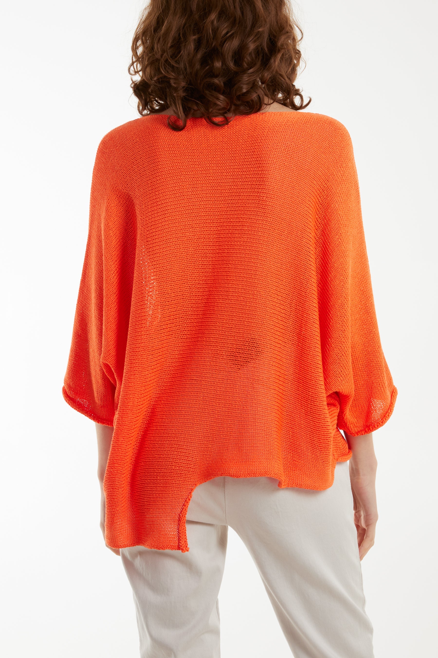 Cotton Crochet Asymmetric Hem Jumper Jumpers WearAll