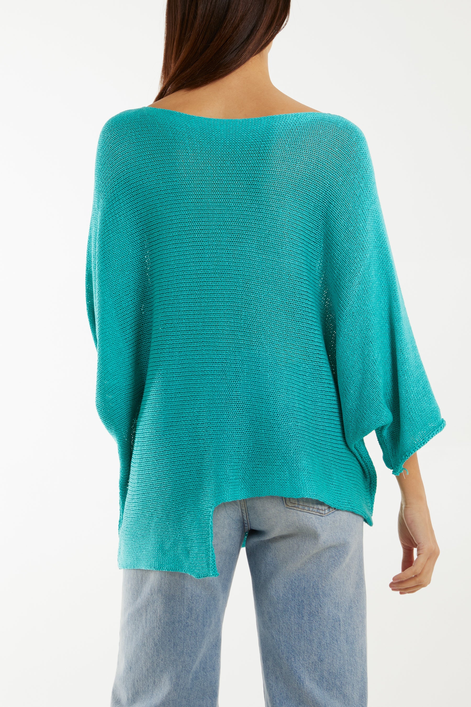 Cotton Crochet Asymmetric Hem Jumper Jumpers WearAll