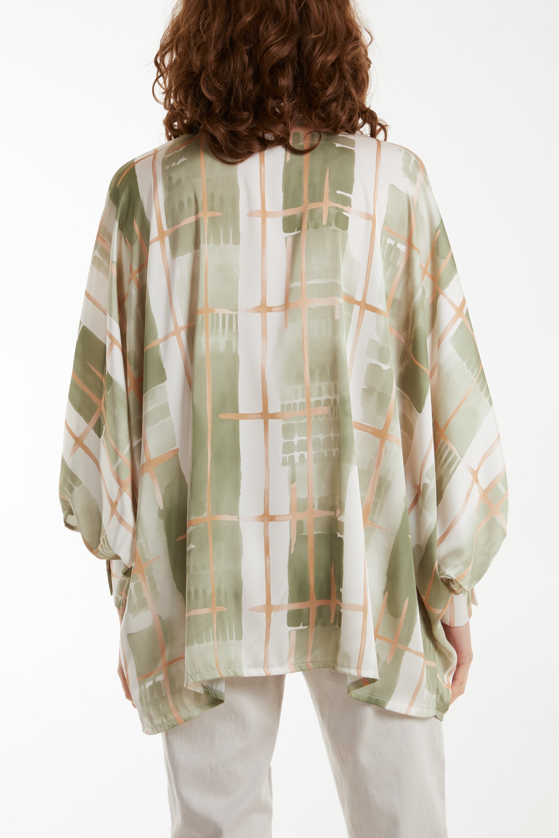 Geometric Pussybow Satin Blouse Shirts WearAll