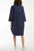 Denim Pockets Mini Shirt Dress Dresses WearAll