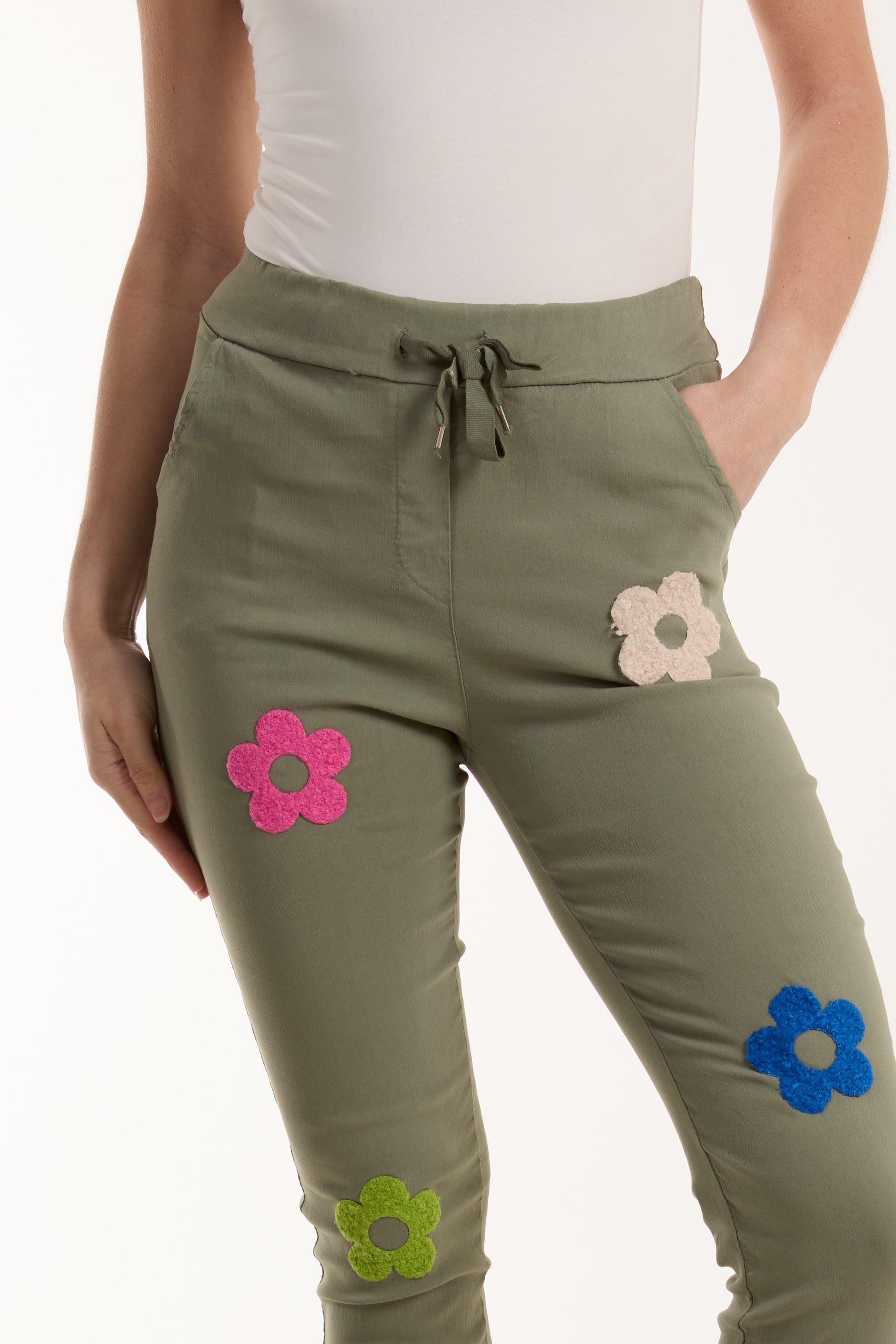 Floral Magic Drawstring Crushed Trousers Trousers WearAll