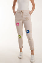 Floral Magic Drawstring Crushed Trousers Trousers WearAll Stone One Size
