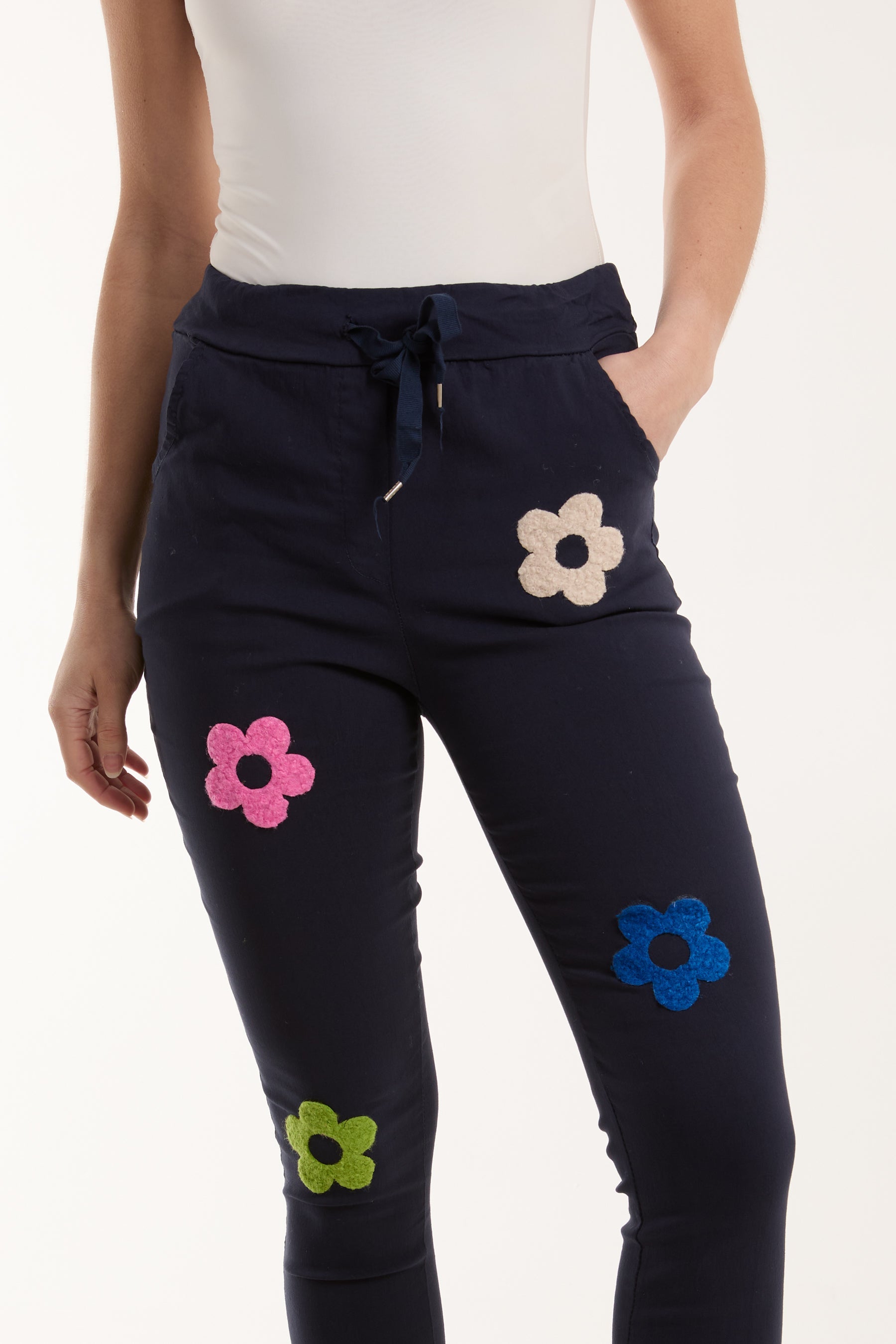 Floral Magic Drawstring Crushed Trousers Trousers WearAll
