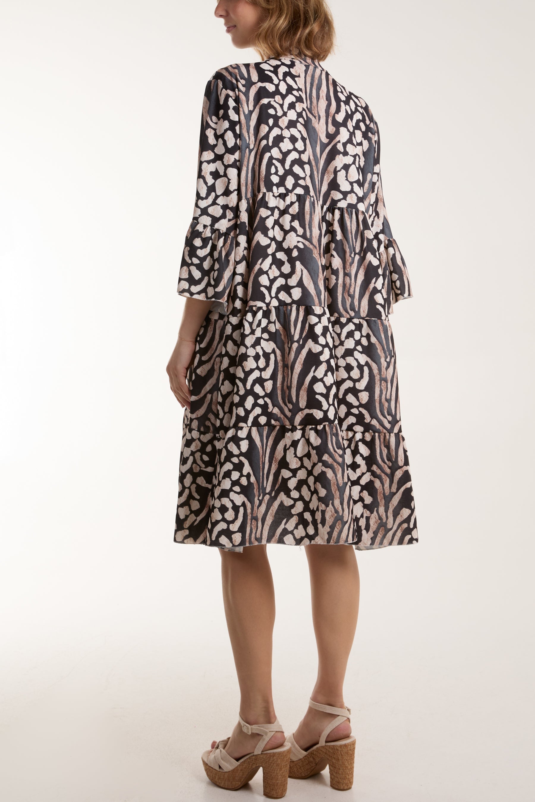 Colourful Leopard Print Tiered Smock Dress Dresses WearAll