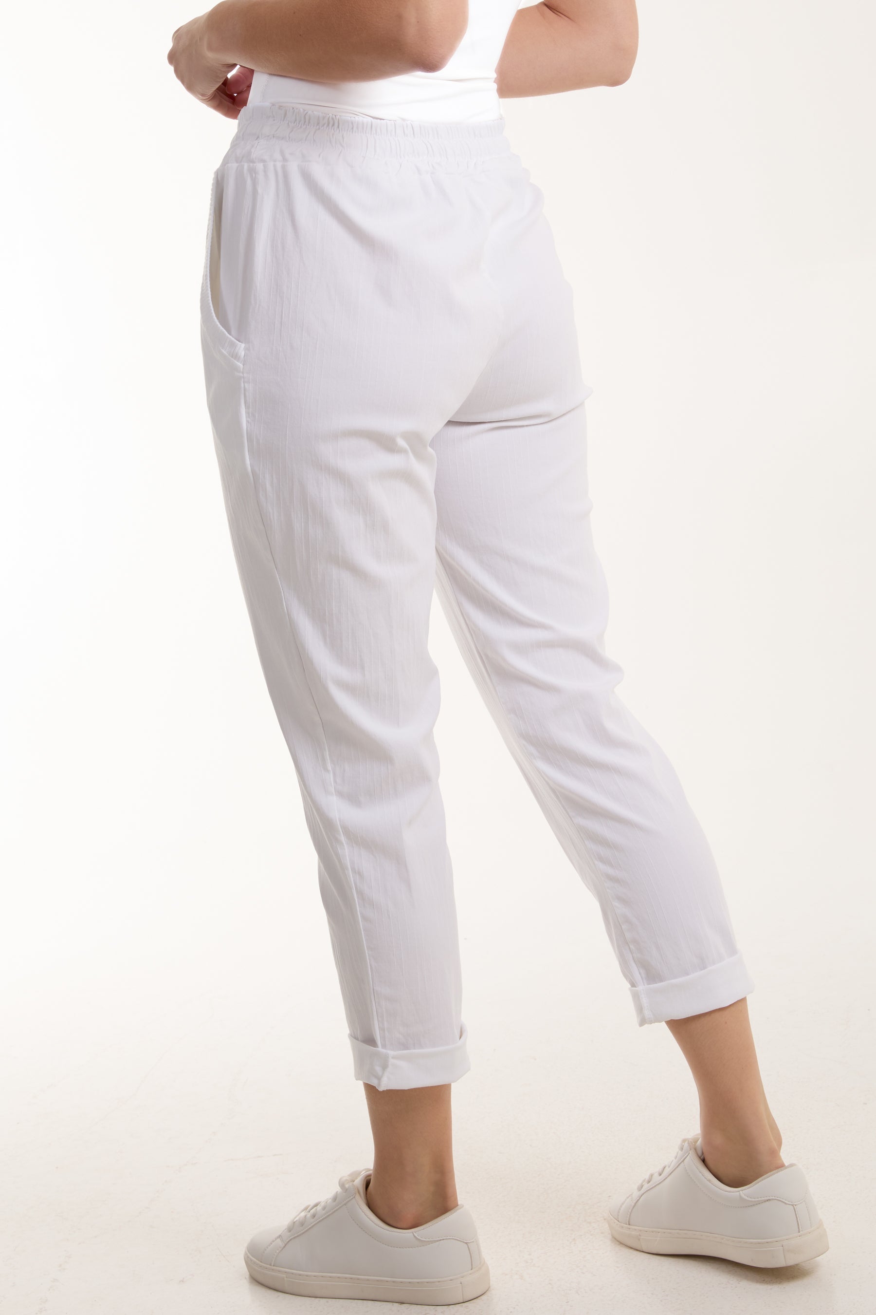 Texture Stripe Pocket Panel Trousers Trousers WearAll