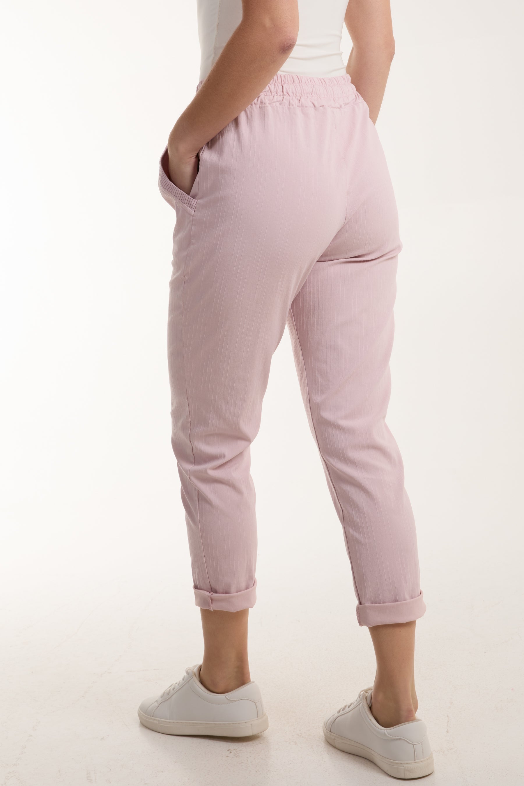 Texture Stripe Pocket Panel Trousers Trousers WearAll