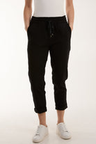 Texture Stripe Pocket Panel Trousers Trousers WearAll Black One Size