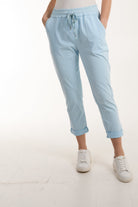 Texture Stripe Pocket Panel Trousers Trousers WearAll Light Blue One Size
