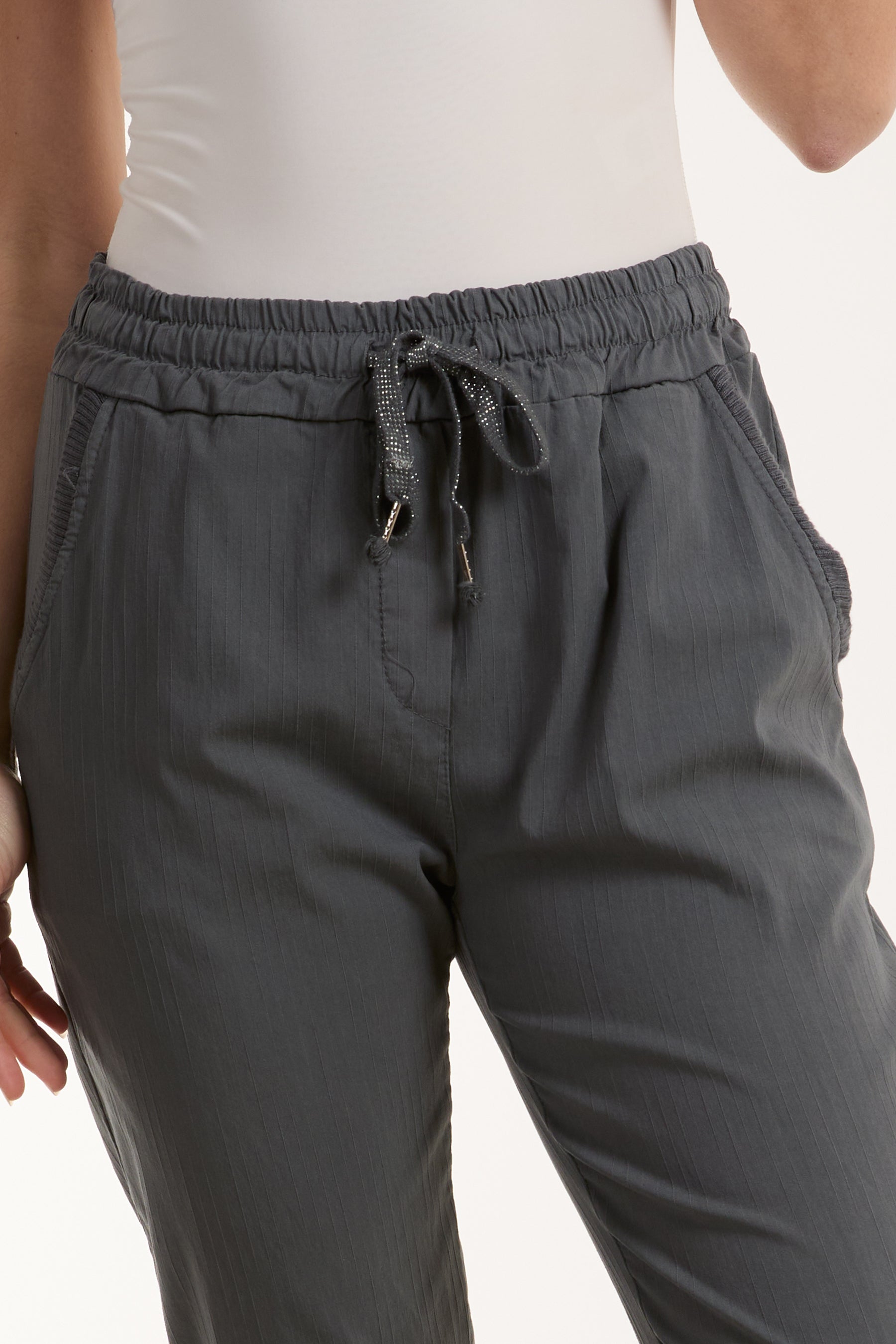 Texture Stripe Pocket Panel Trousers Trousers WearAll