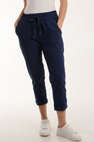 Texture Stripe Pocket Panel Trousers Trousers WearAll Navy One Size