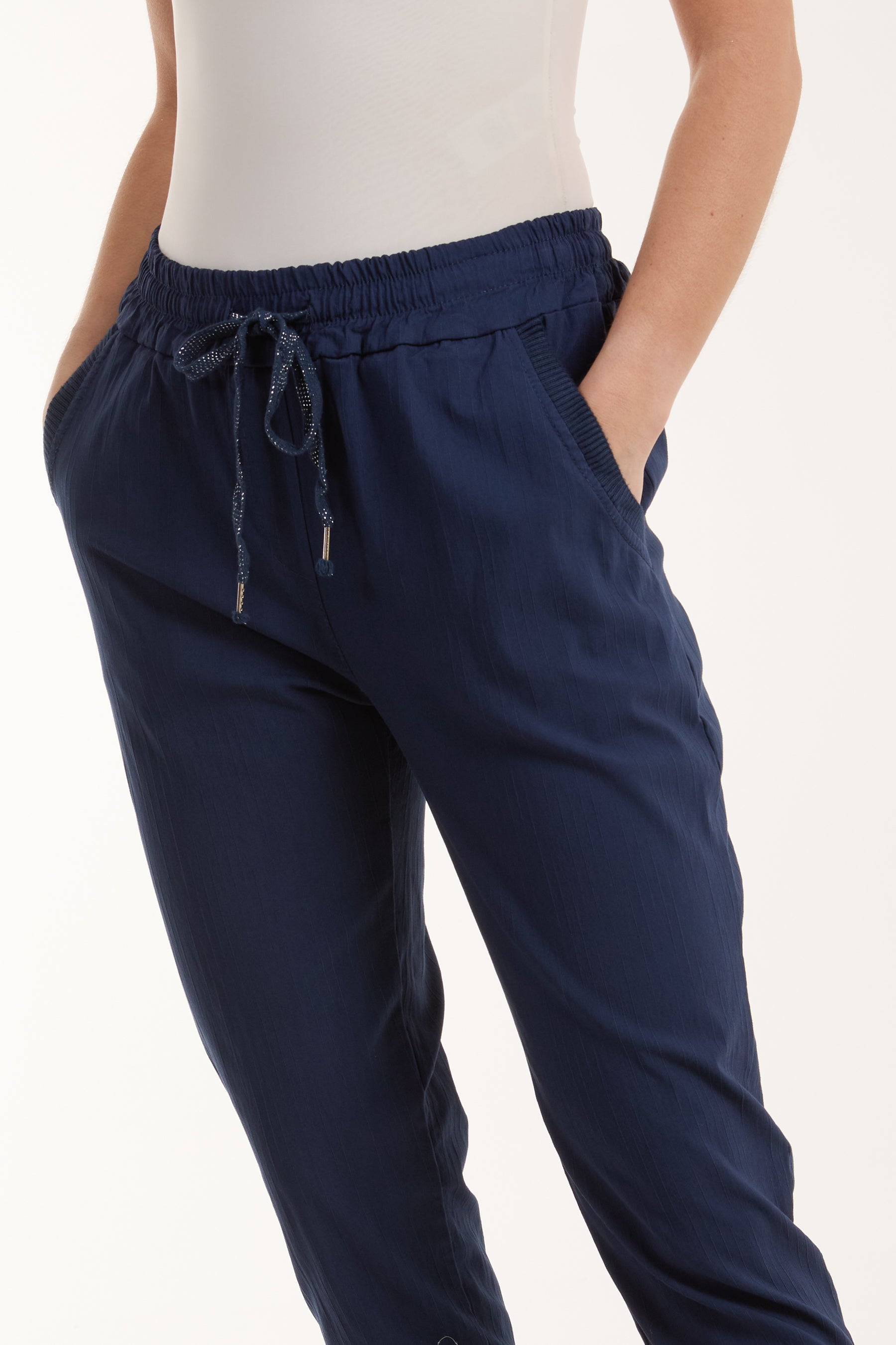 Texture Stripe Pocket Panel Trousers Trousers WearAll