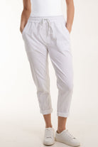 Texture Stripe Pocket Panel Trousers Trousers WearAll White One Size