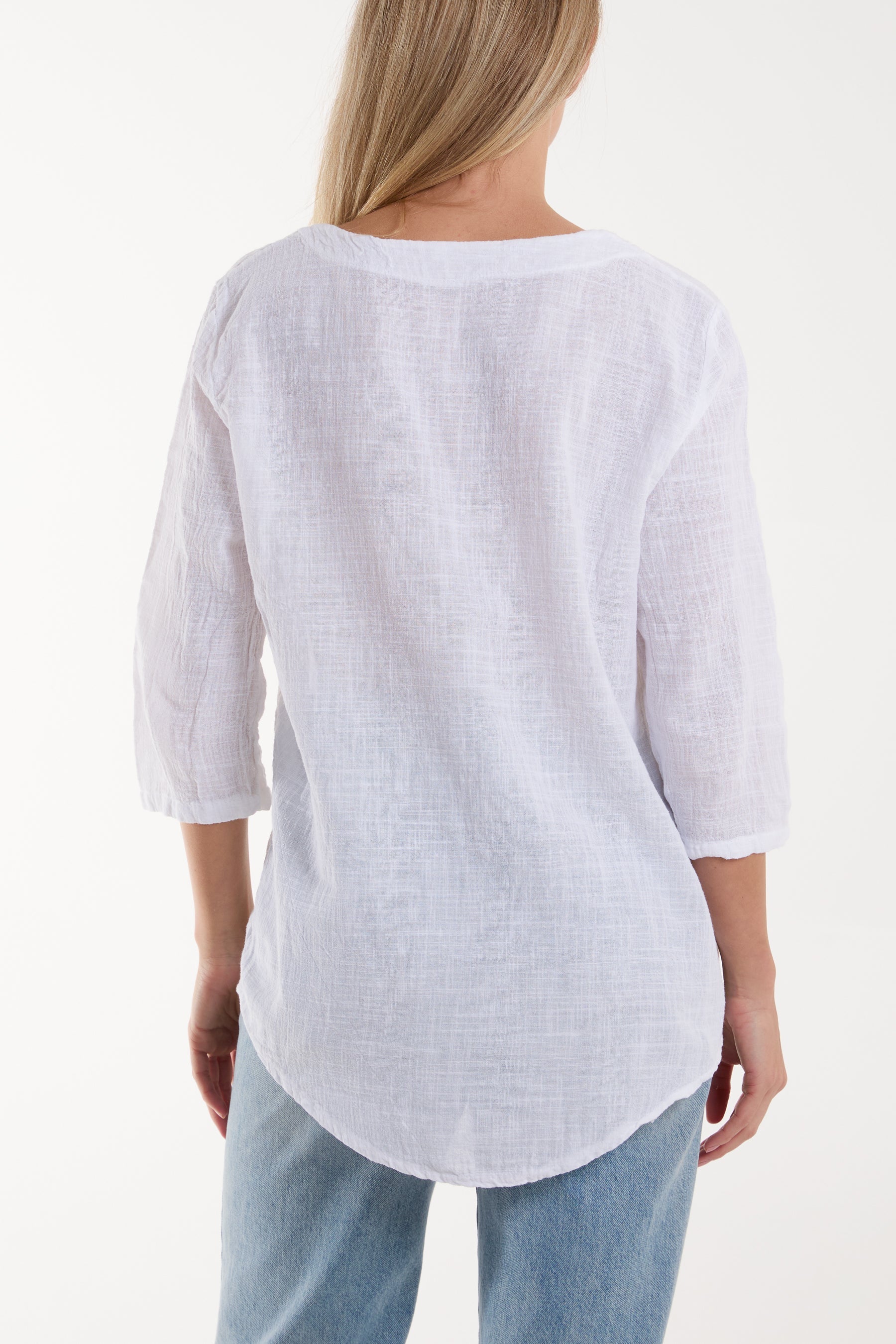 Front Button Cotton Washed Top Tops WearAll