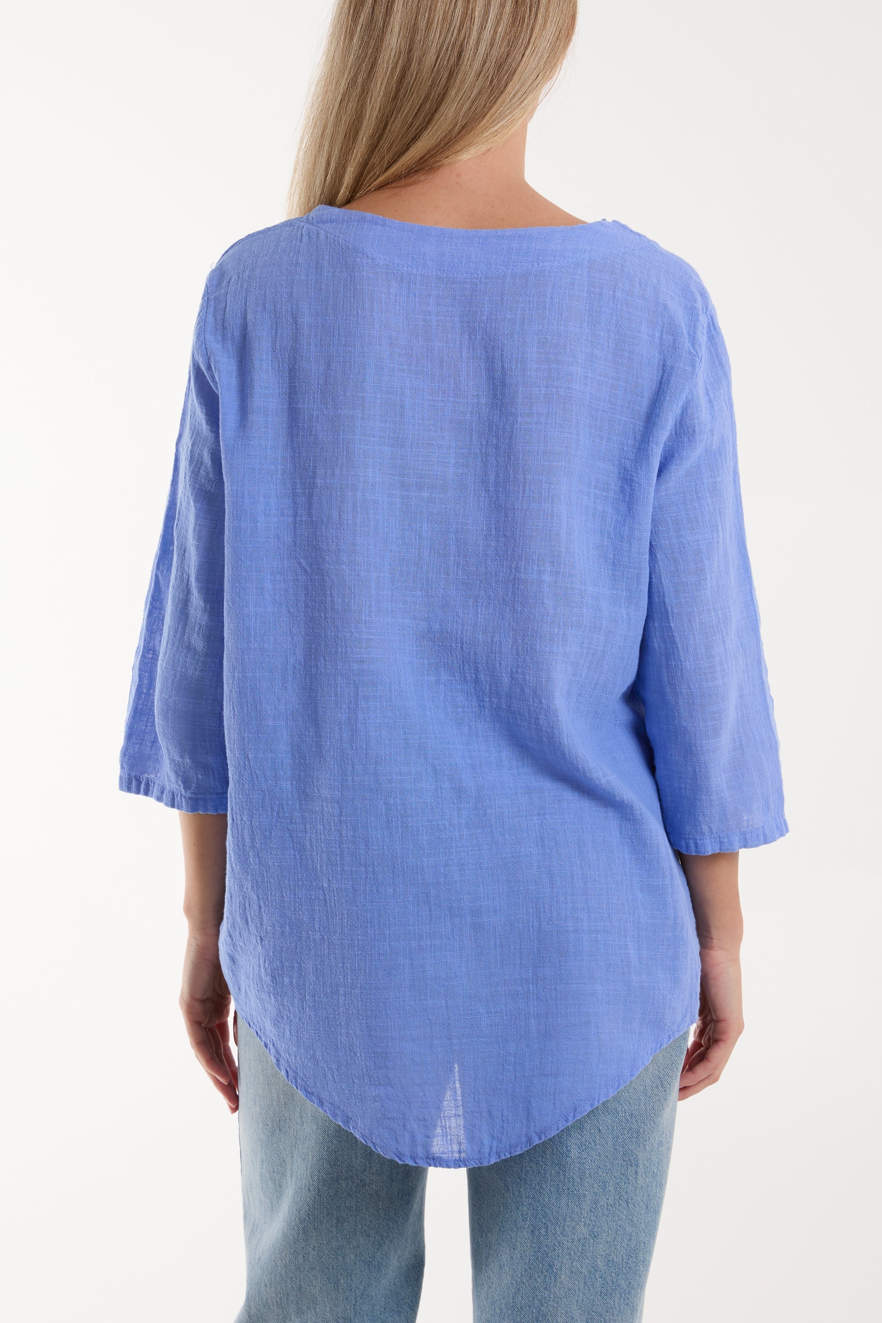 Front Button Cotton Washed Top Tops WearAll