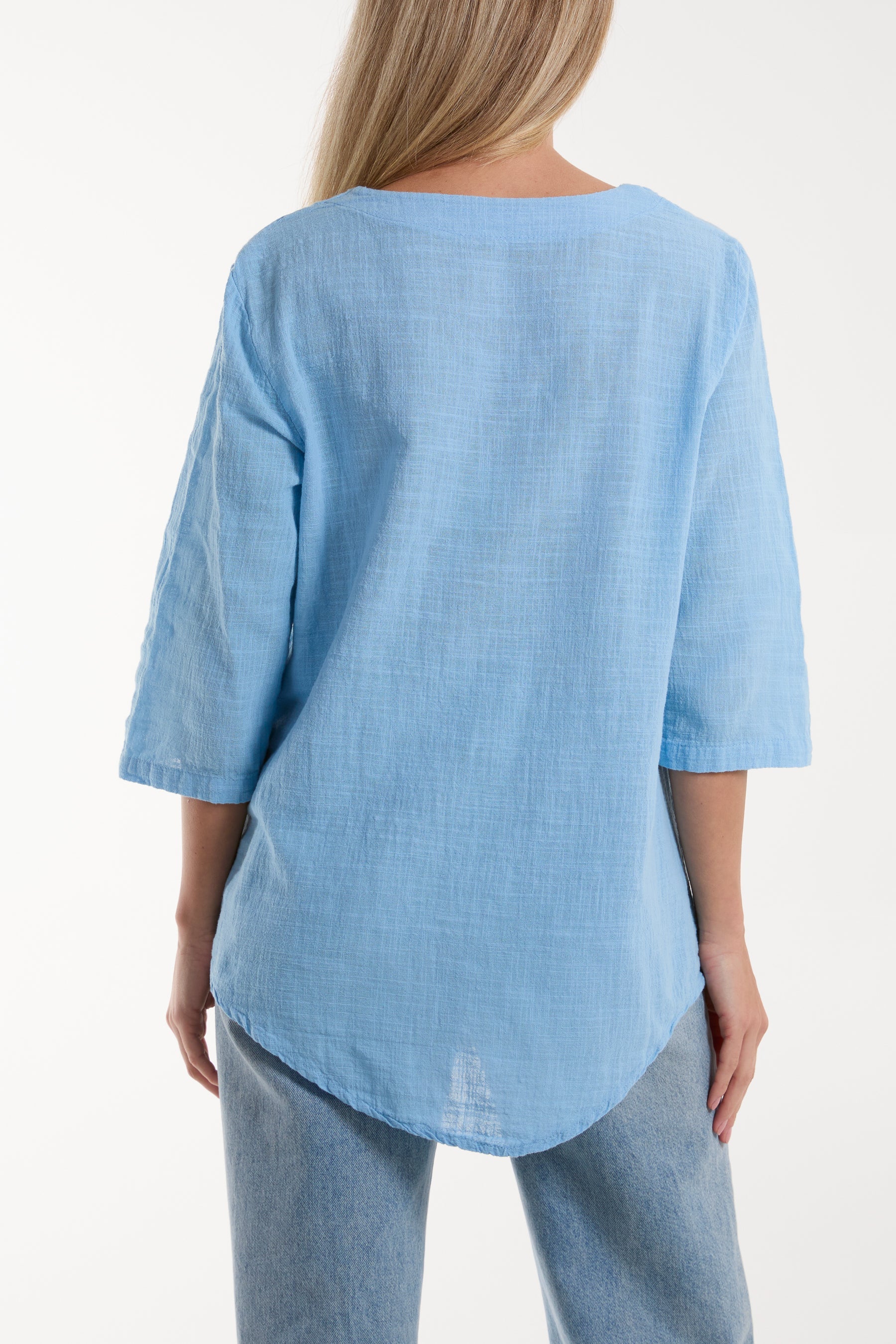 Front Button Cotton Washed Top Tops WearAll