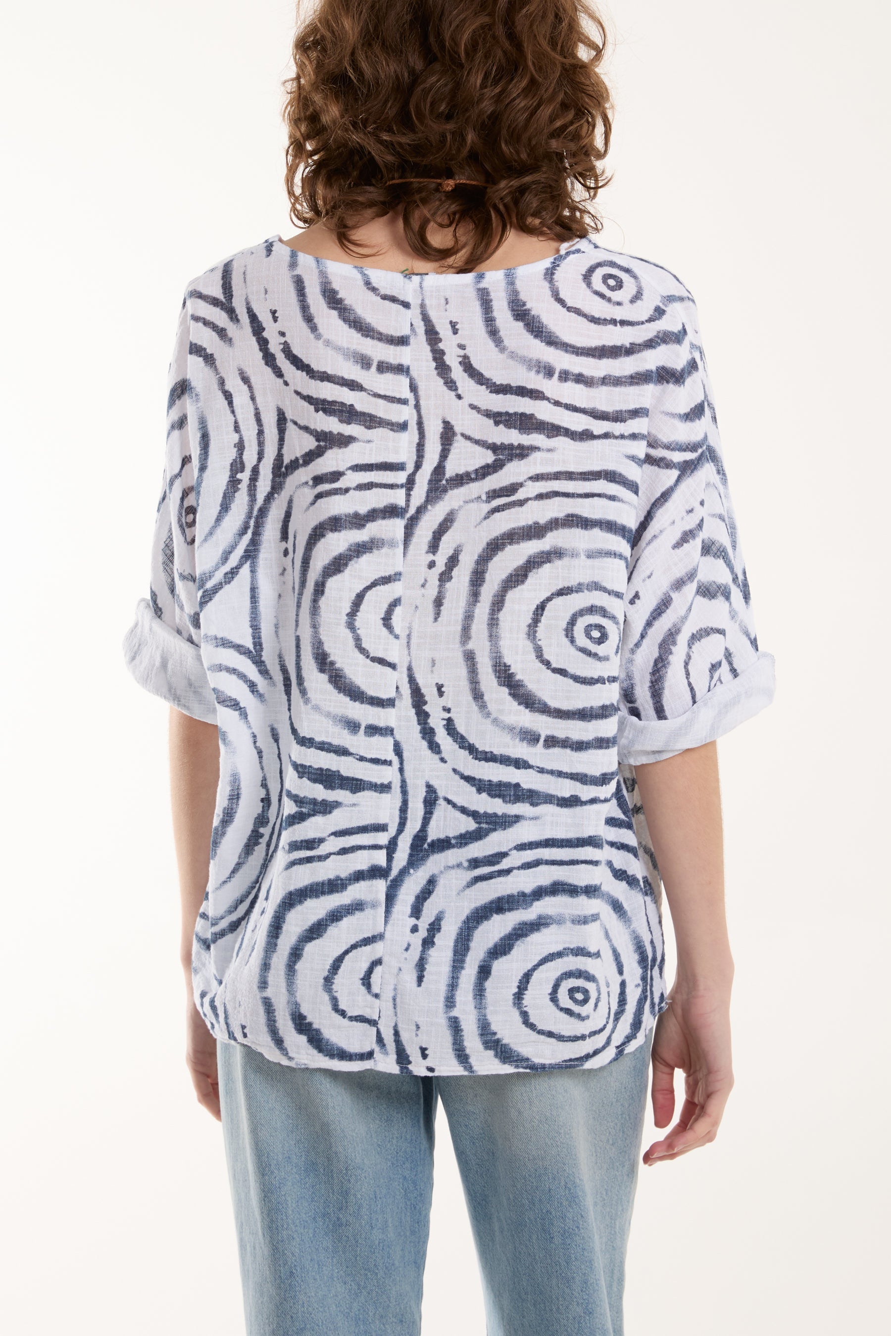 Swirl Necklace 3/4 Sleeve Blouse Blouses WearAll