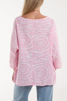 Swirl Necklace 3/4 Sleeve Blouse Blouses WearAll