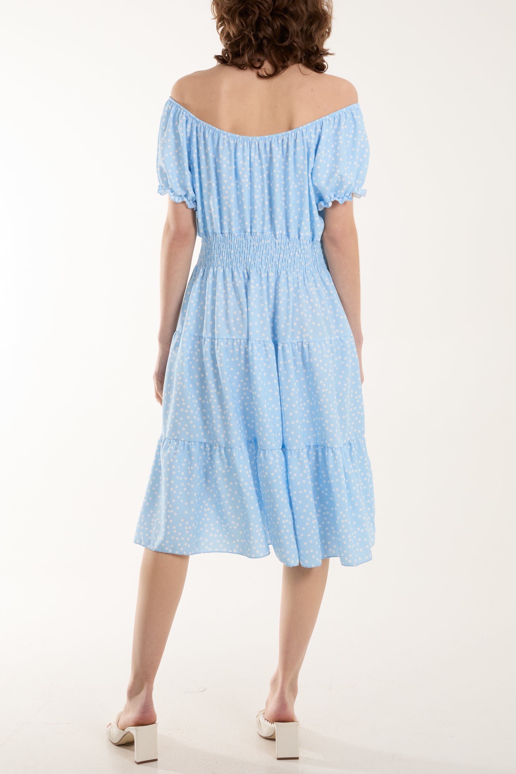 Polka Dot Button Through Mini Dress Dresses WearAll
