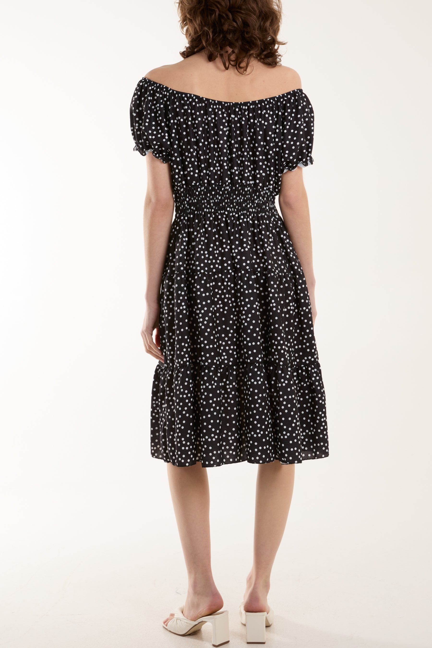 Polka Dot Button Through Mini Dress Dresses WearAll