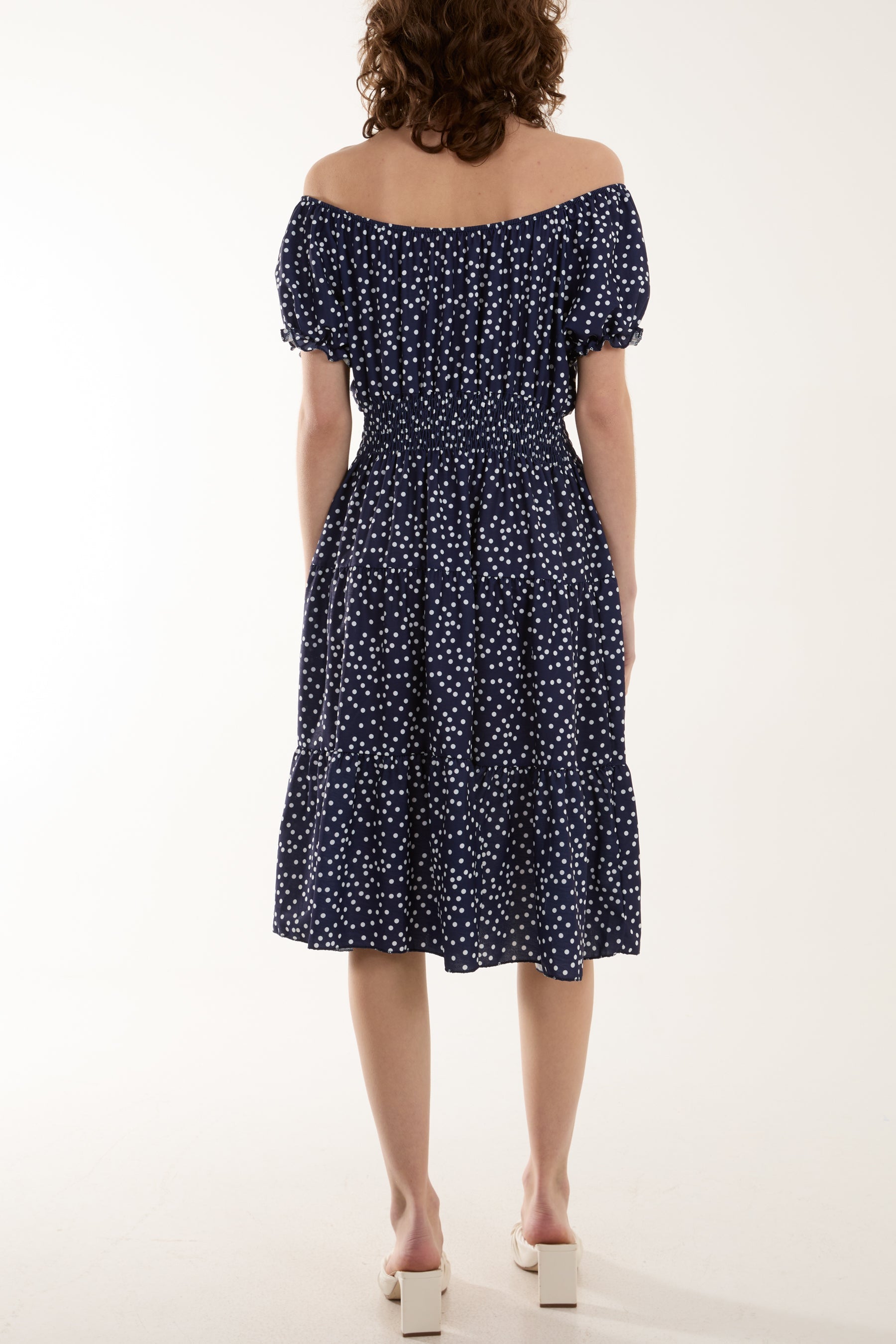 Polka Dot Button Through Mini Dress Dresses WearAll