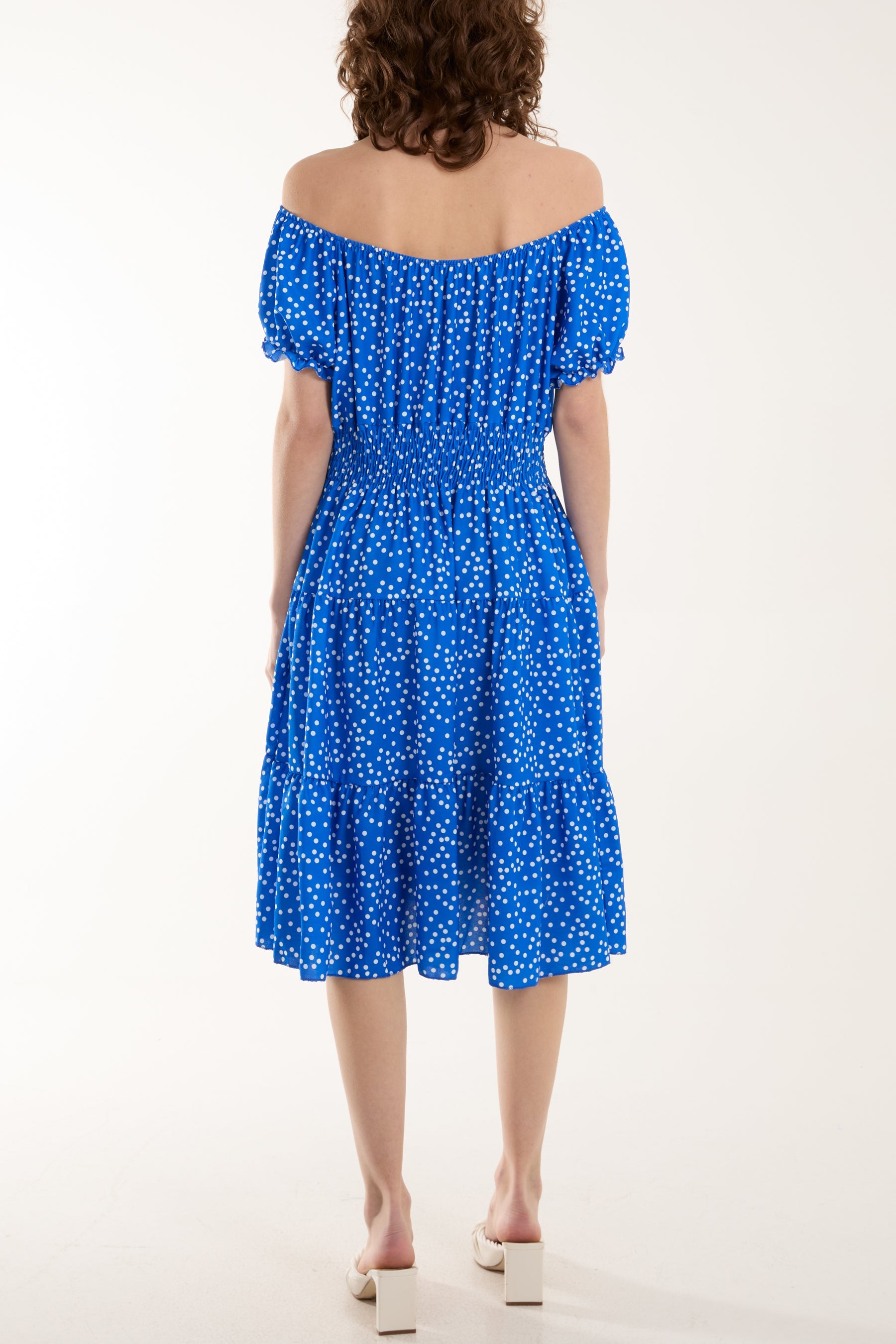 Polka Dot Button Through Mini Dress Dresses WearAll