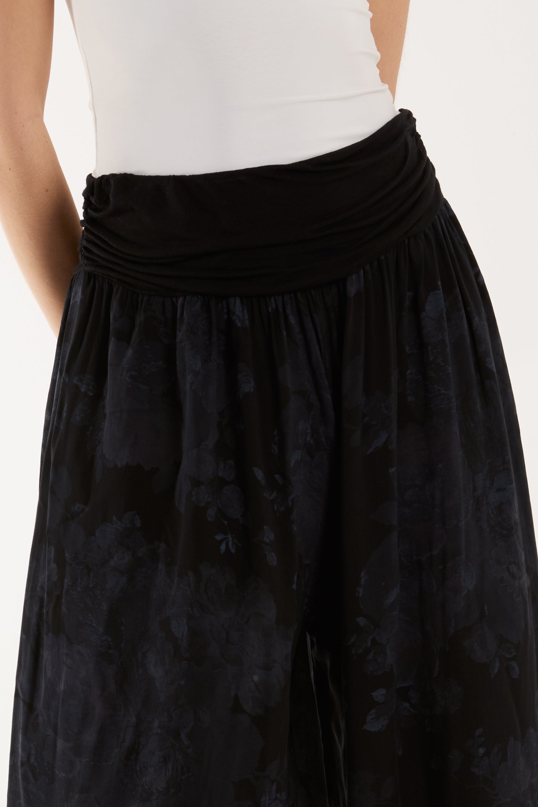 Roses Contrast Waist Harem Trousers Trousers WearAll