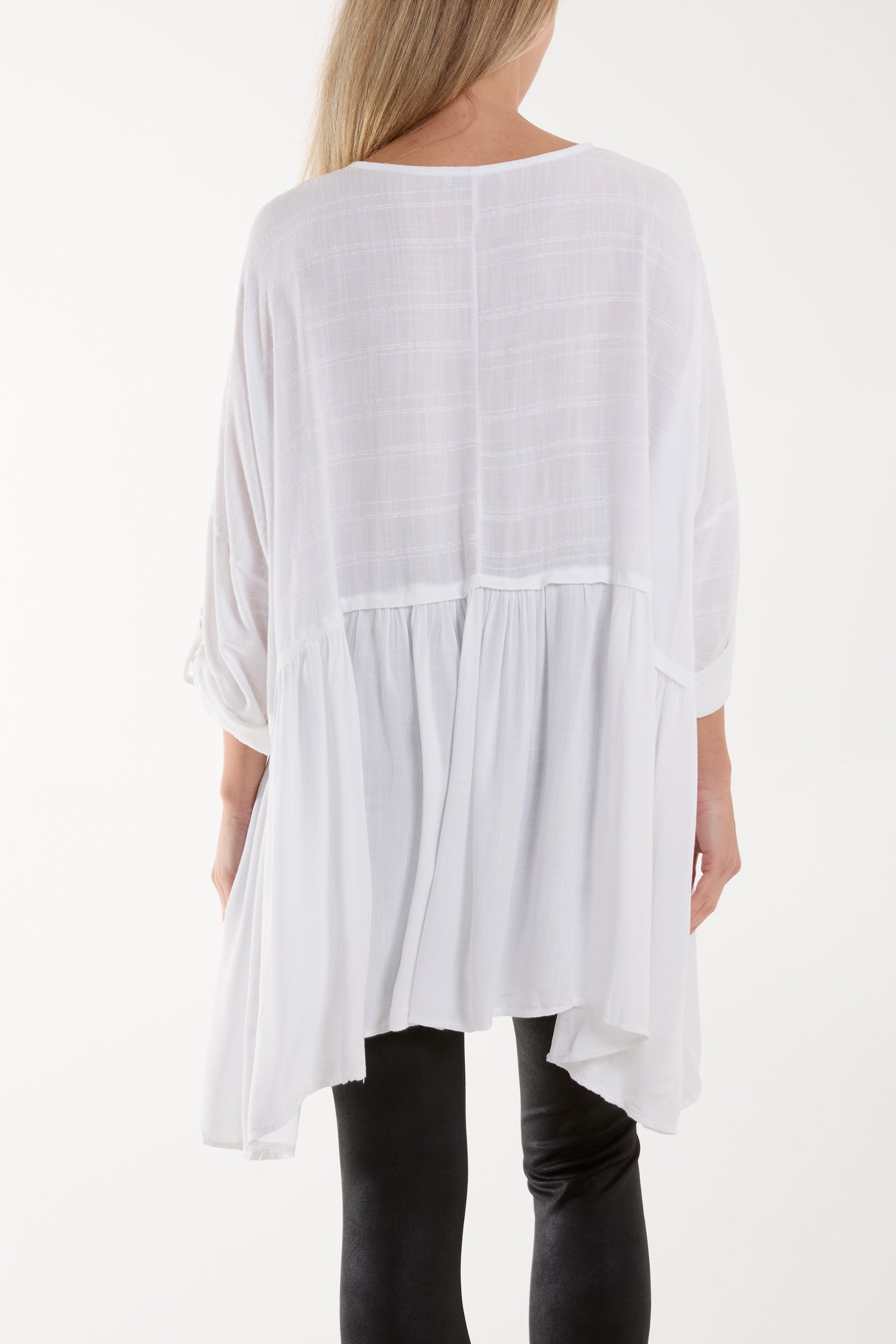 Texture Stripe Asymmetric Hem Top Tops WearAll