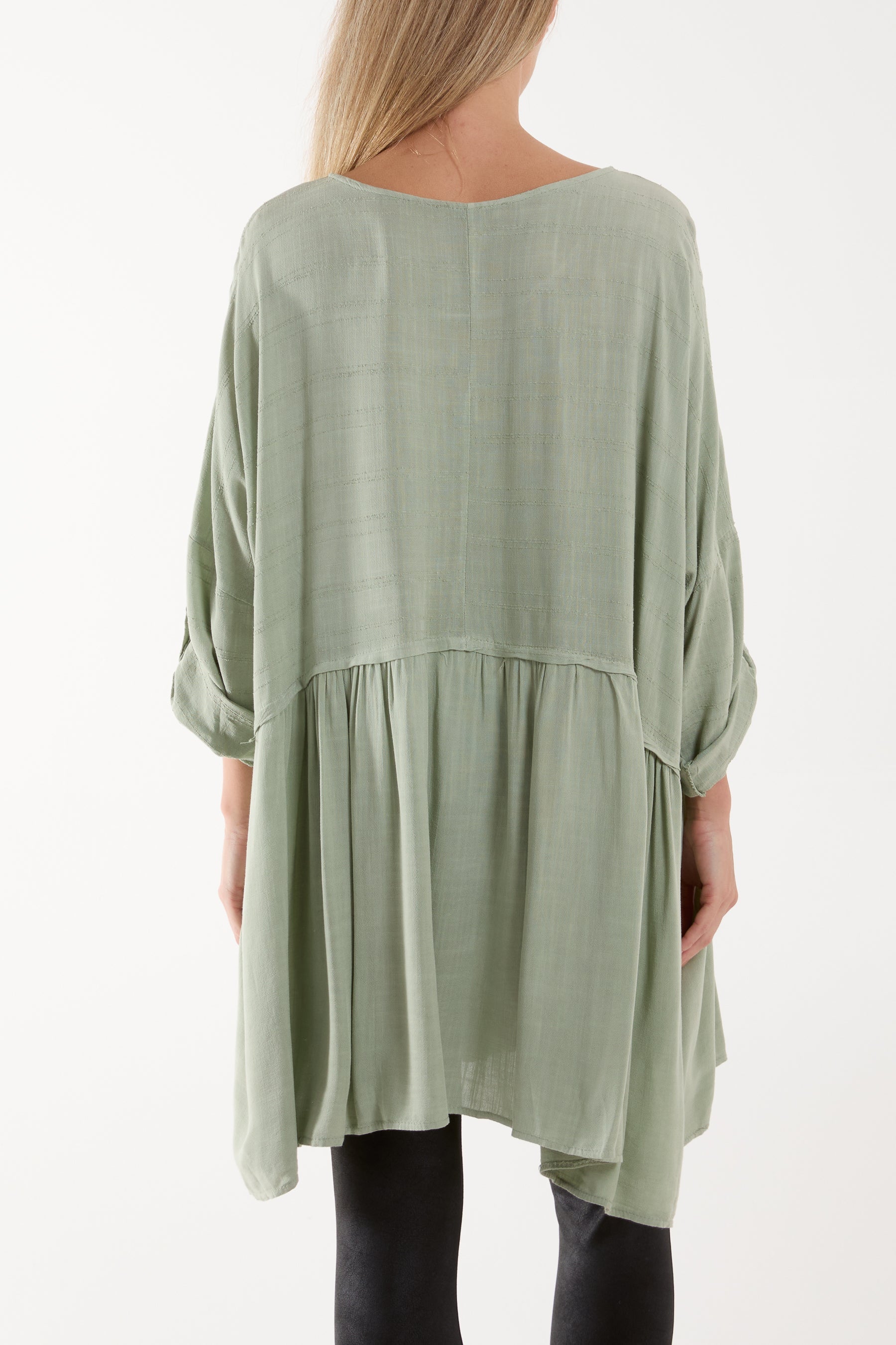 Texture Stripe Asymmetric Hem Top Tops WearAll