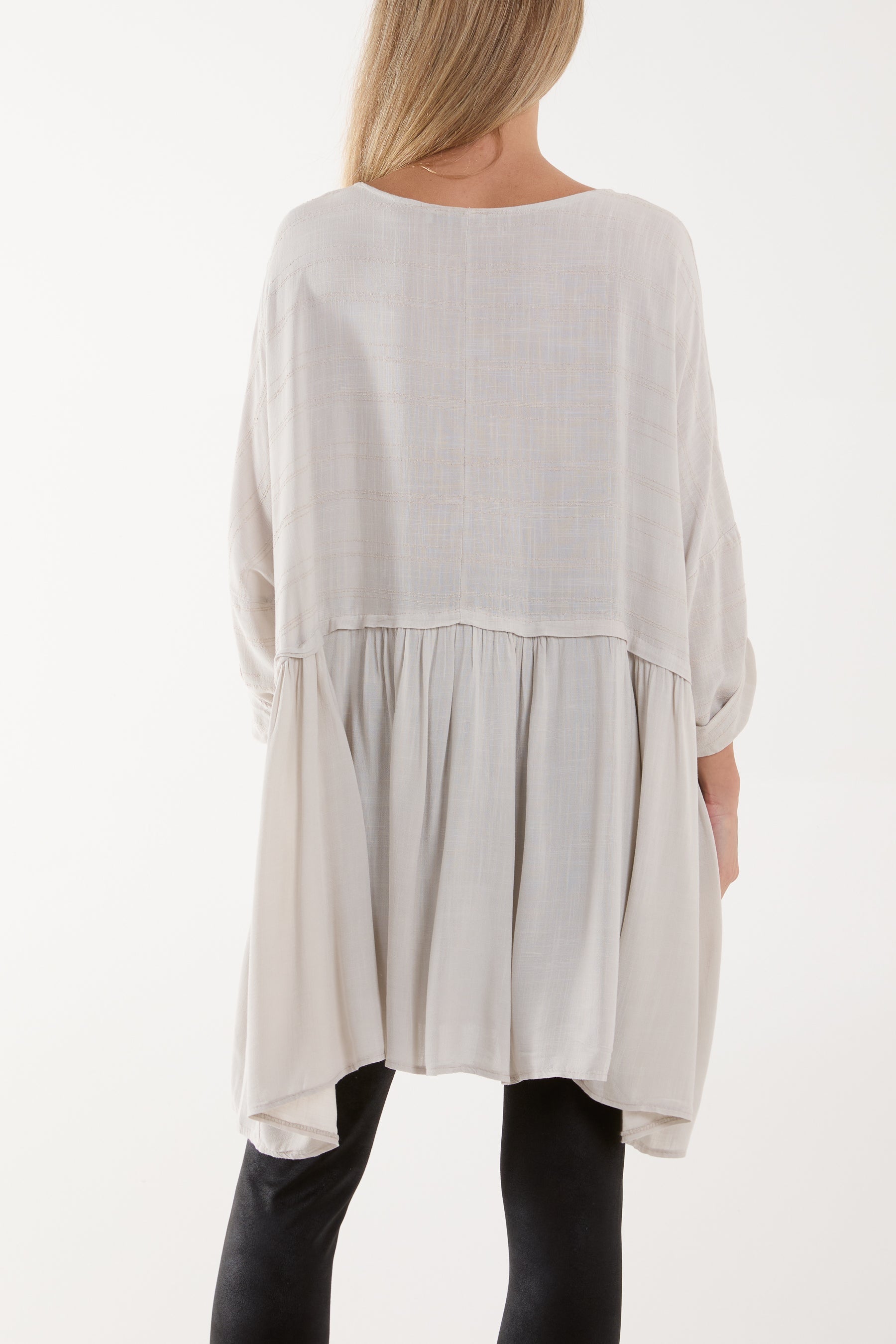 Texture Stripe Asymmetric Hem Top Tops WearAll