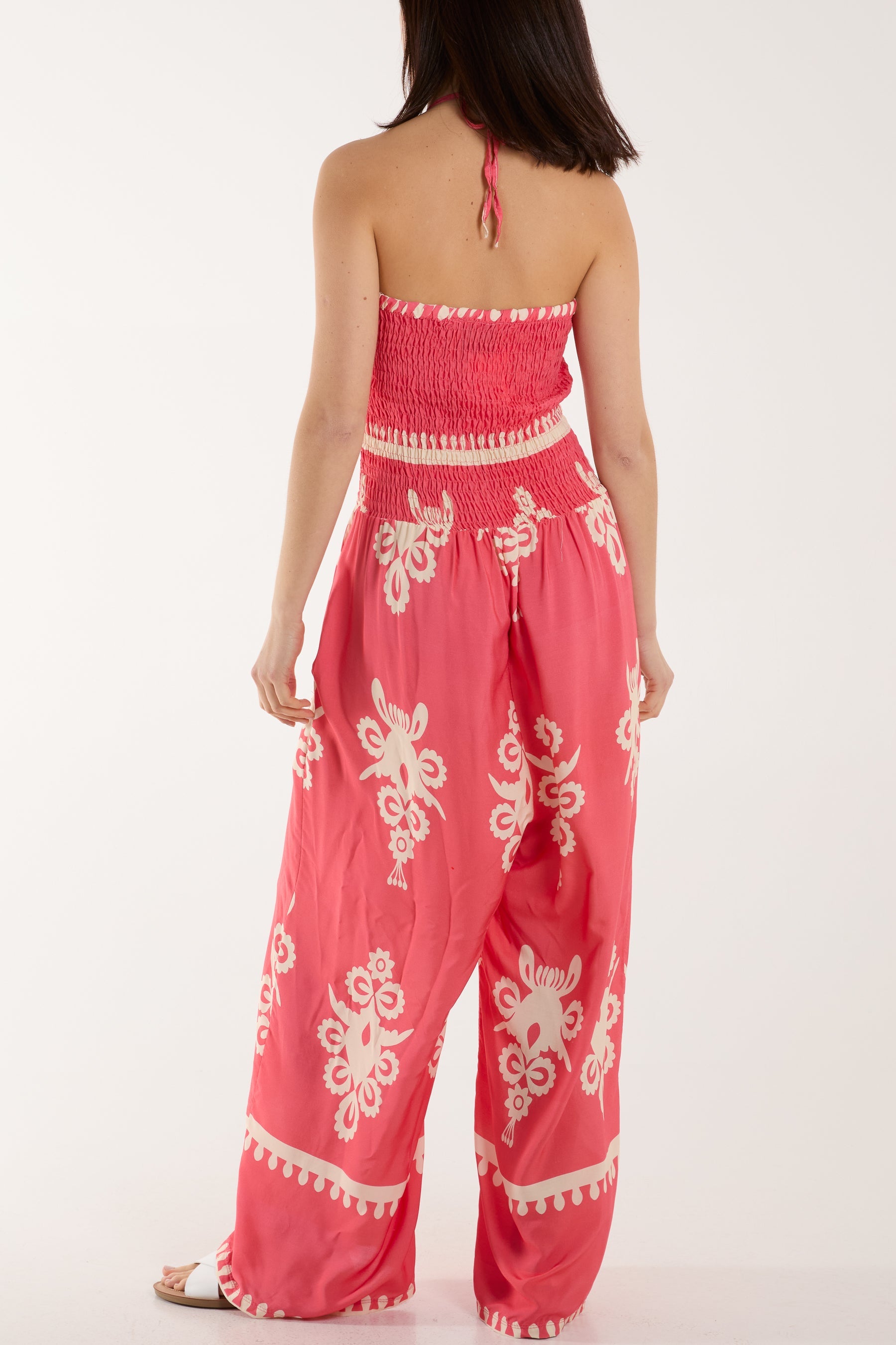 Shirred Bodice Bandeau Printed Jumpsuit Jumpsuits WearAll