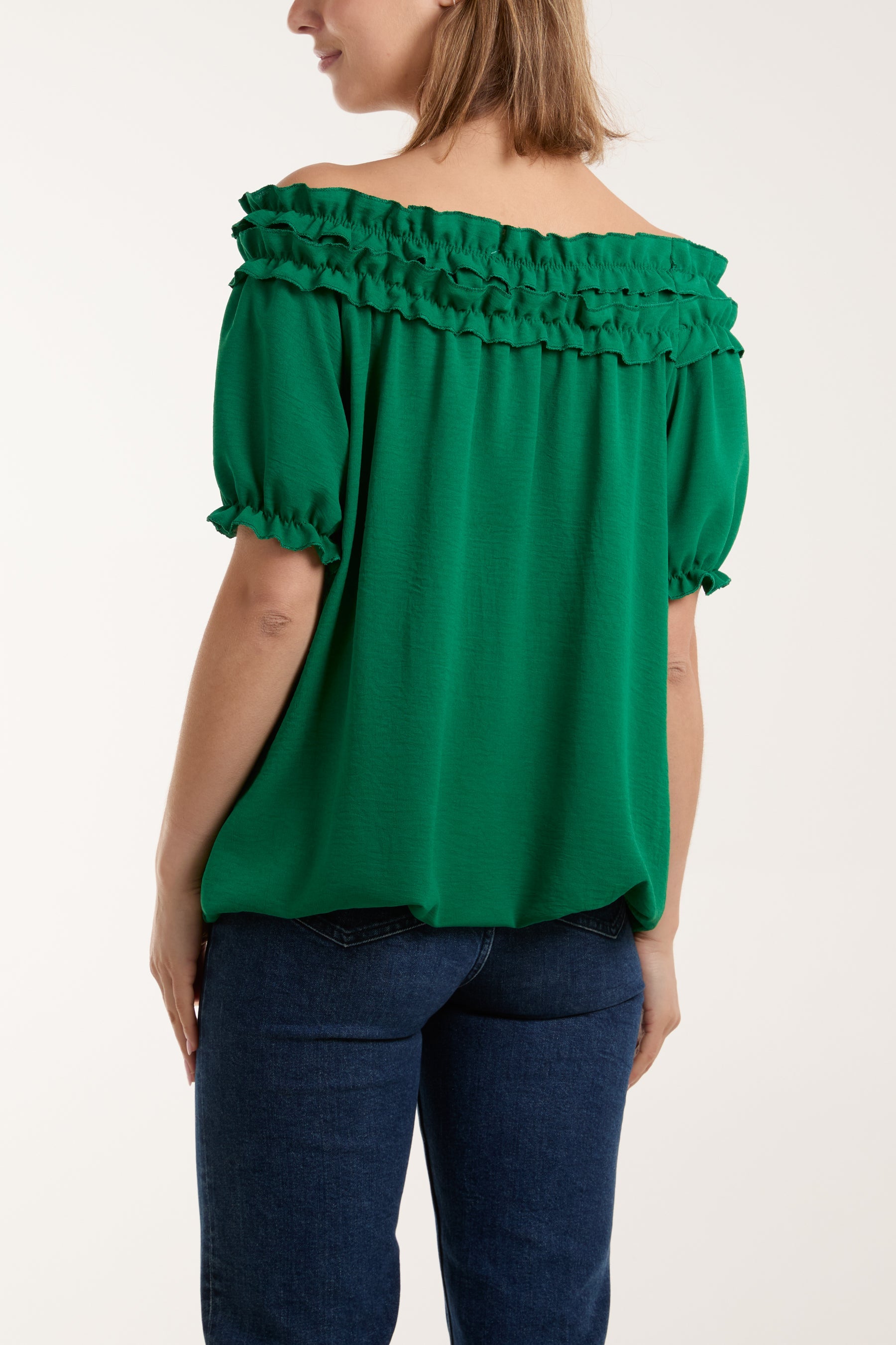 Ruffle Bardot Bubble Hem Top Tops WearAll