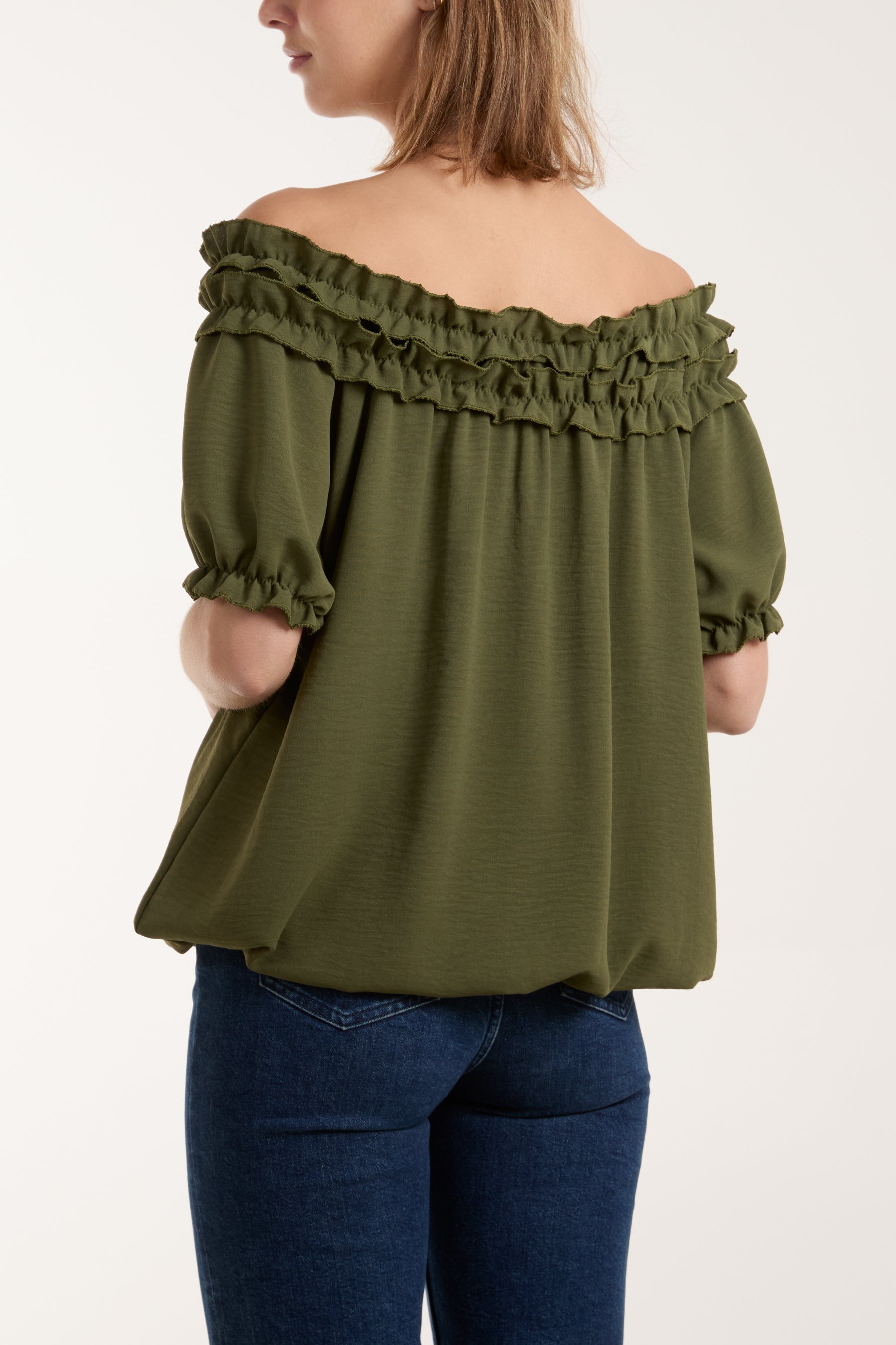 Ruffle Bardot Bubble Hem Top Tops WearAll