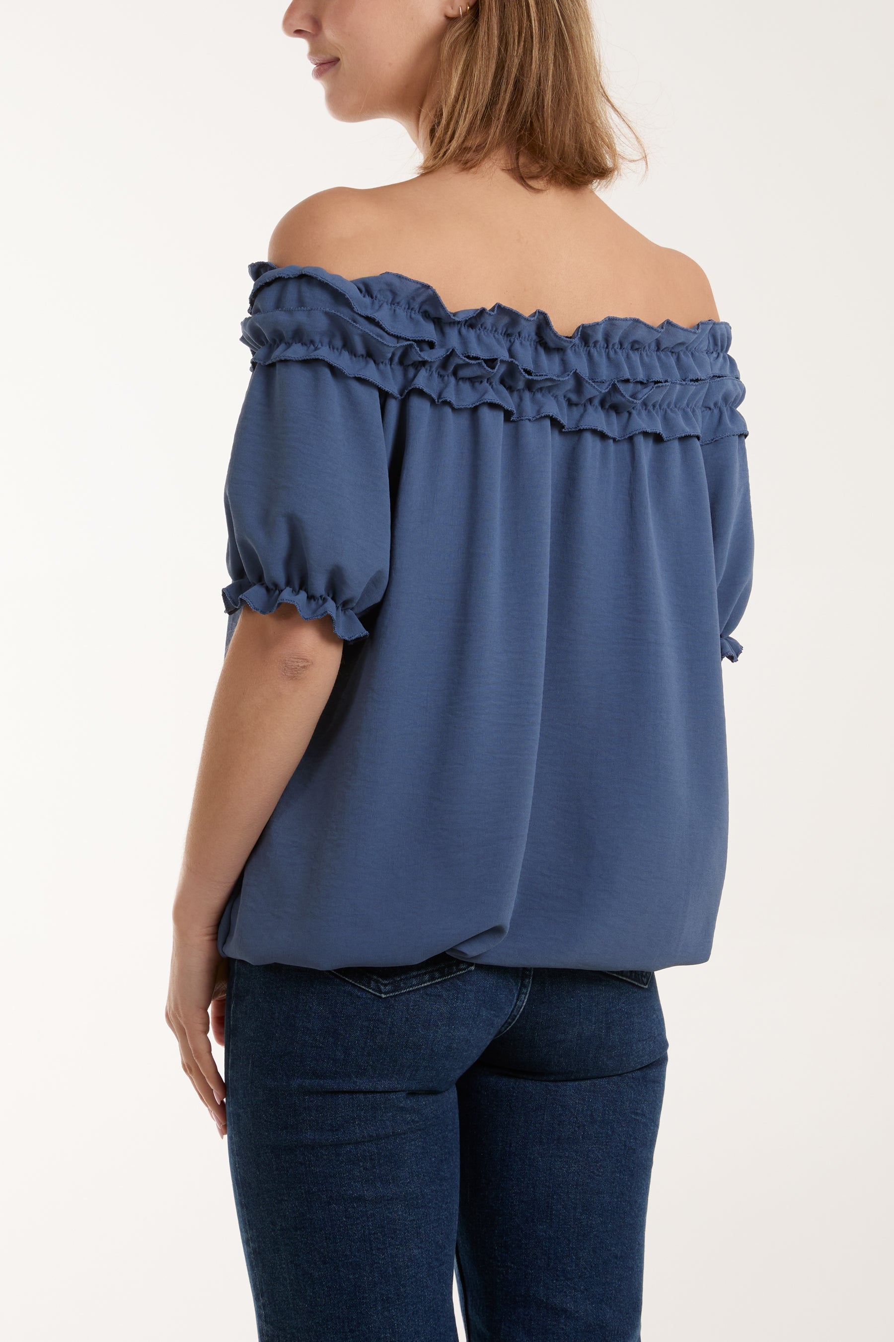 Ruffle Bardot Bubble Hem Top Tops WearAll