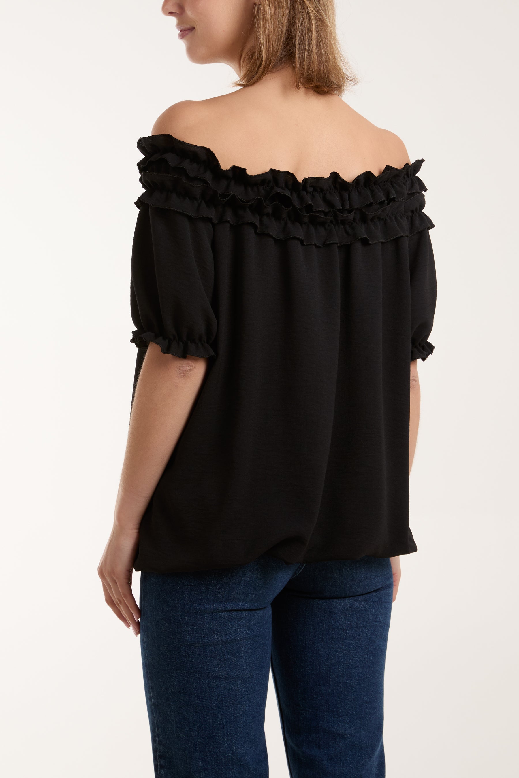 Ruffle Bardot Bubble Hem Top Tops WearAll